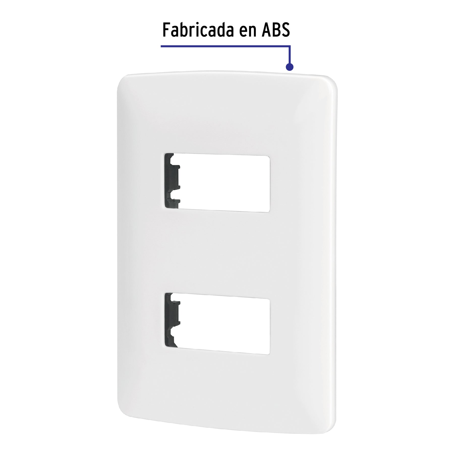Placa de 2 módulos, blanca, Línea Italiana, VOLTECK
