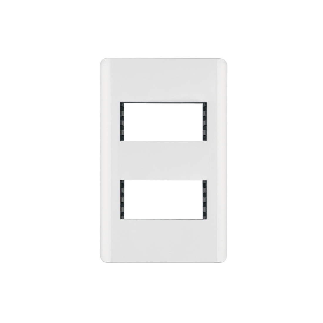 Placa blanca de 2 ventanas 1 módulo, línea Lisboa, VOLTECK