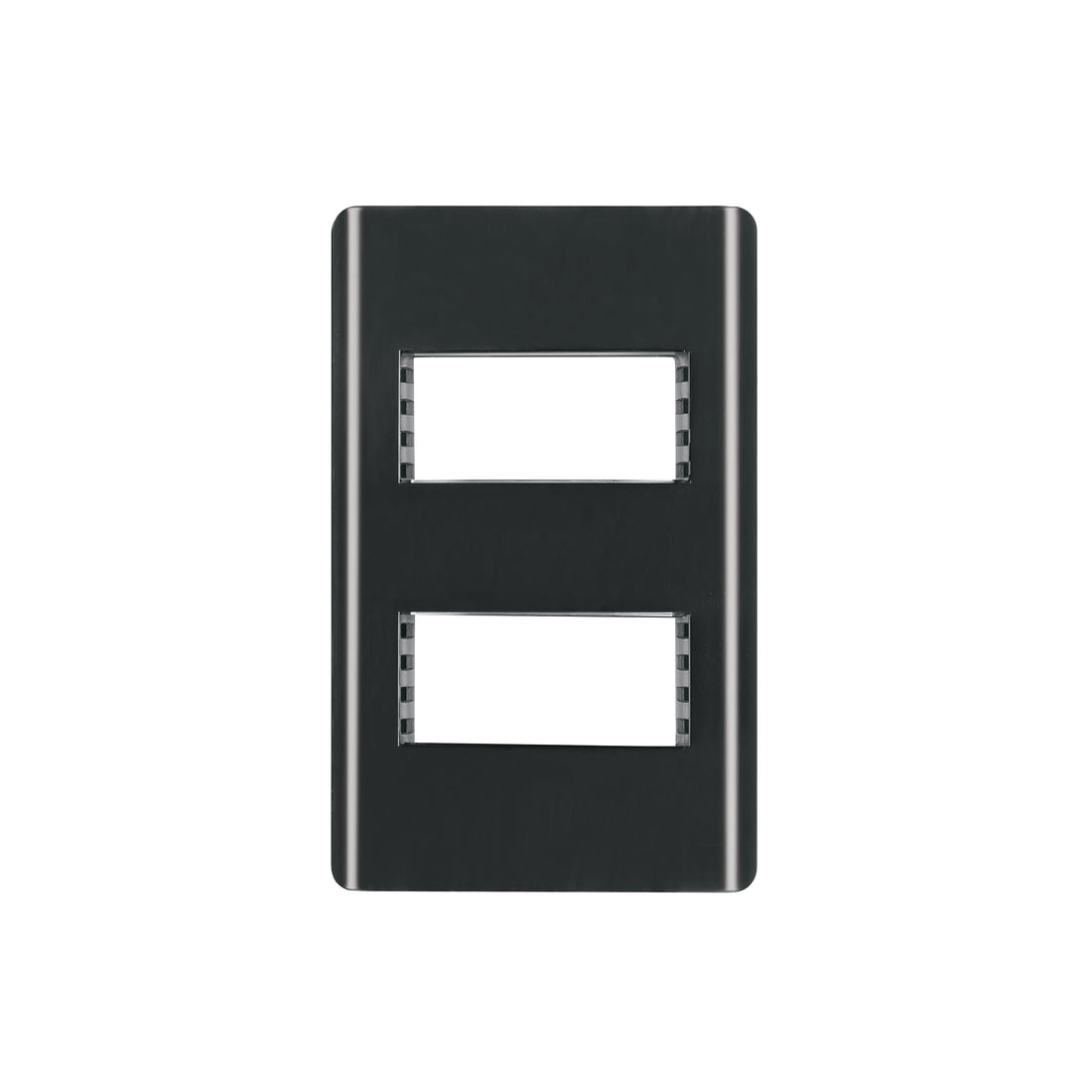 Placa negra de 2 ventanas 1 módulo, línea Lisboa, VOLTECK