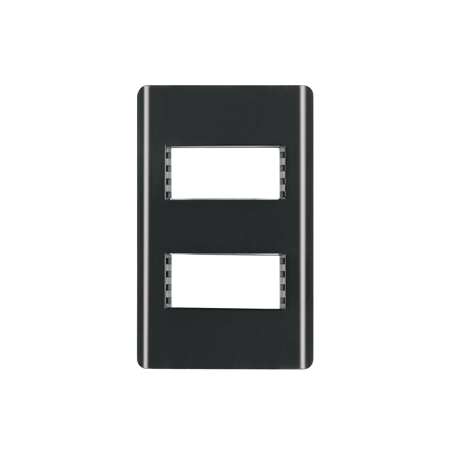 Placa negra de 2 ventanas 1 módulo, línea Lisboa, VOLTECK
