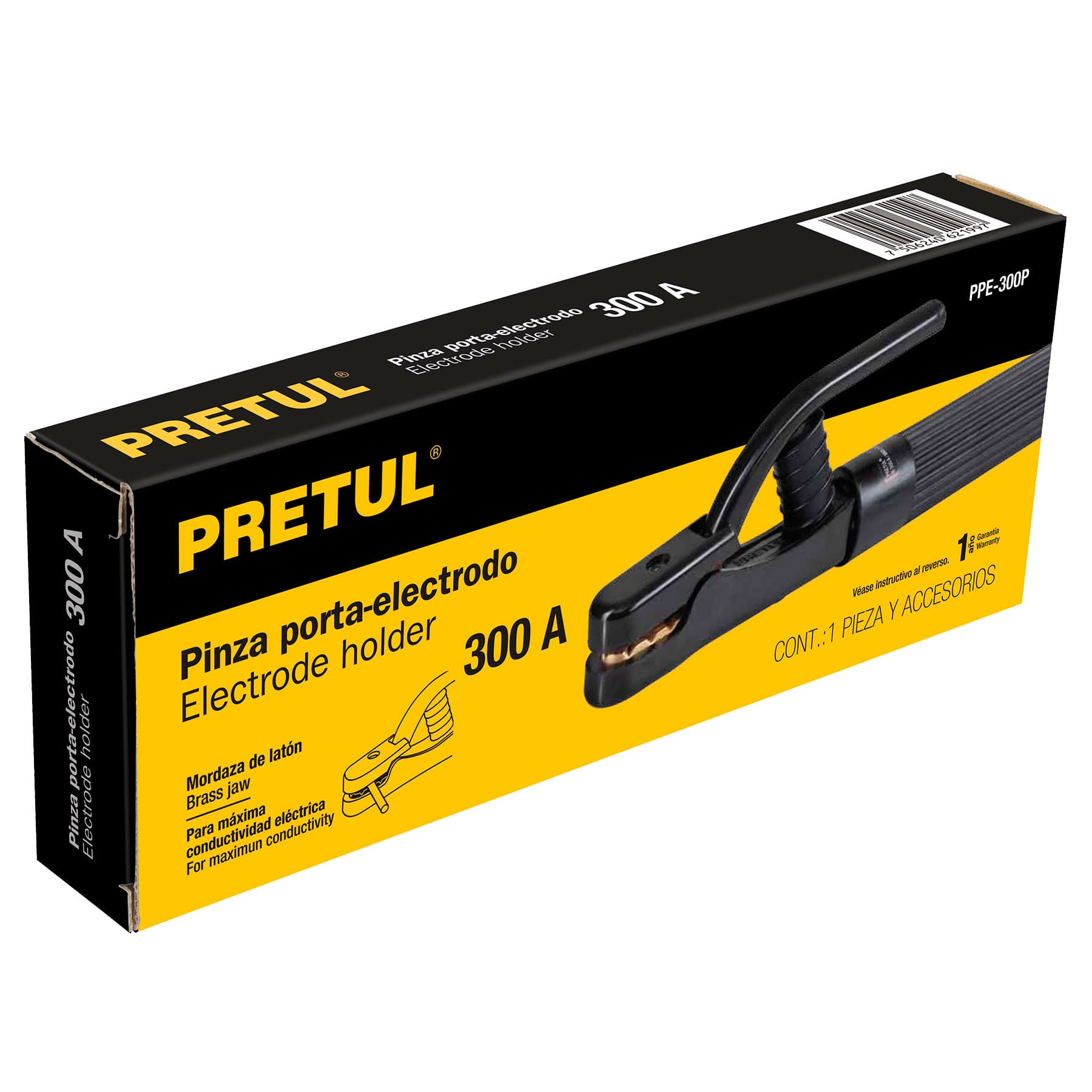 Pinza porta electrodos de 300 Amperes, PRETUL