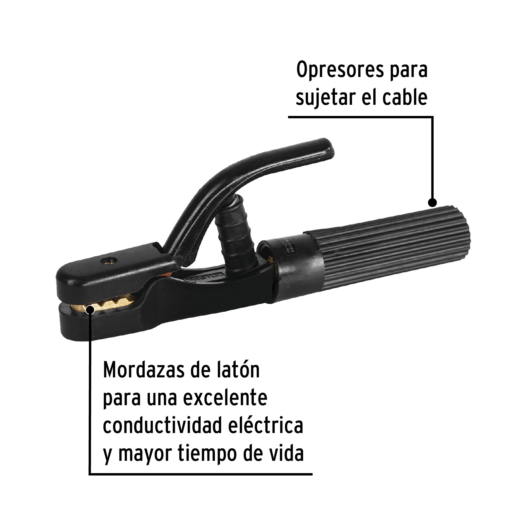 Pinza porta electrodos de 500 Amperes, PRETUL