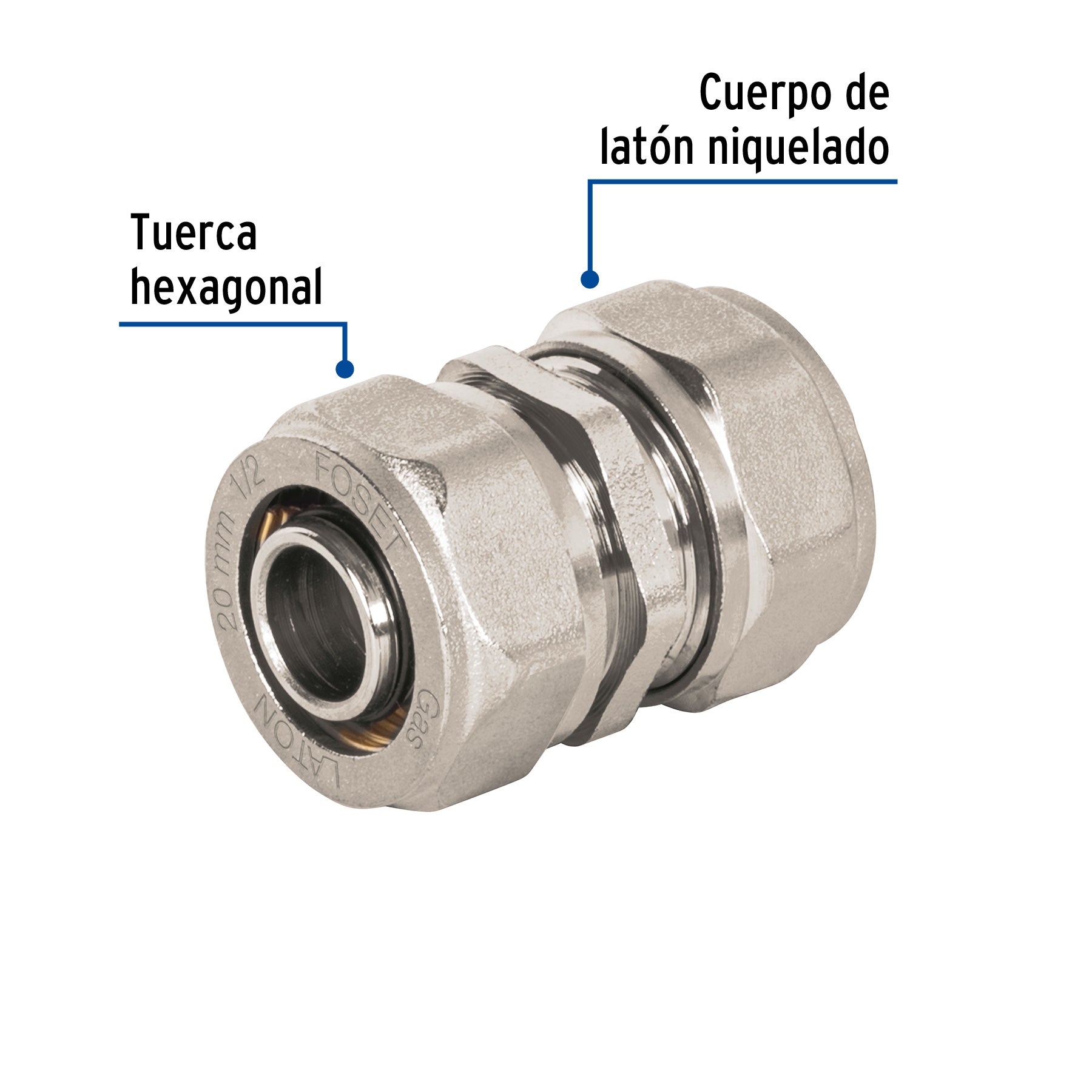 Cople de compresión para PEALPE, 1/2", FOSET
