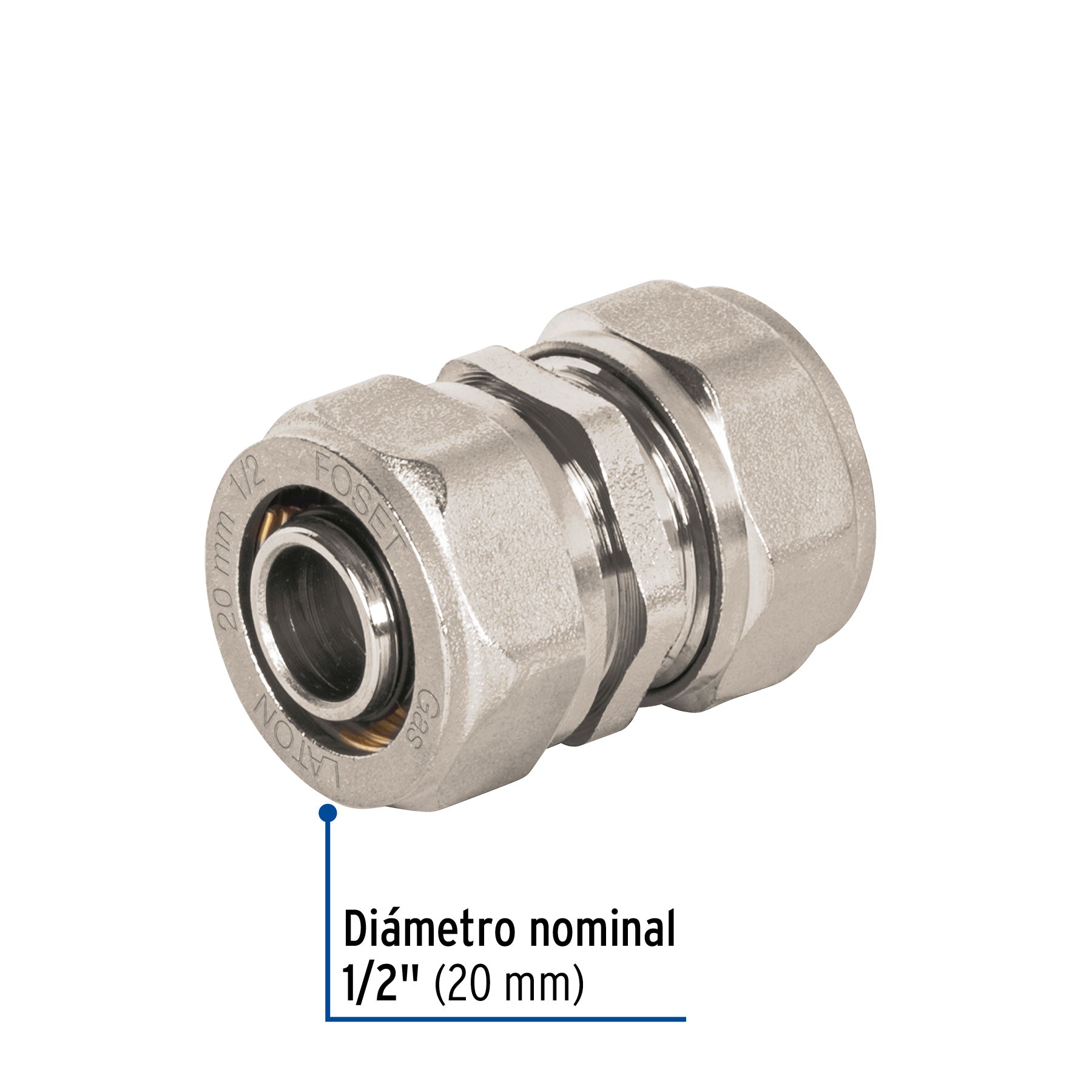 Cople de compresión para PEALPE, 1/2", FOSET