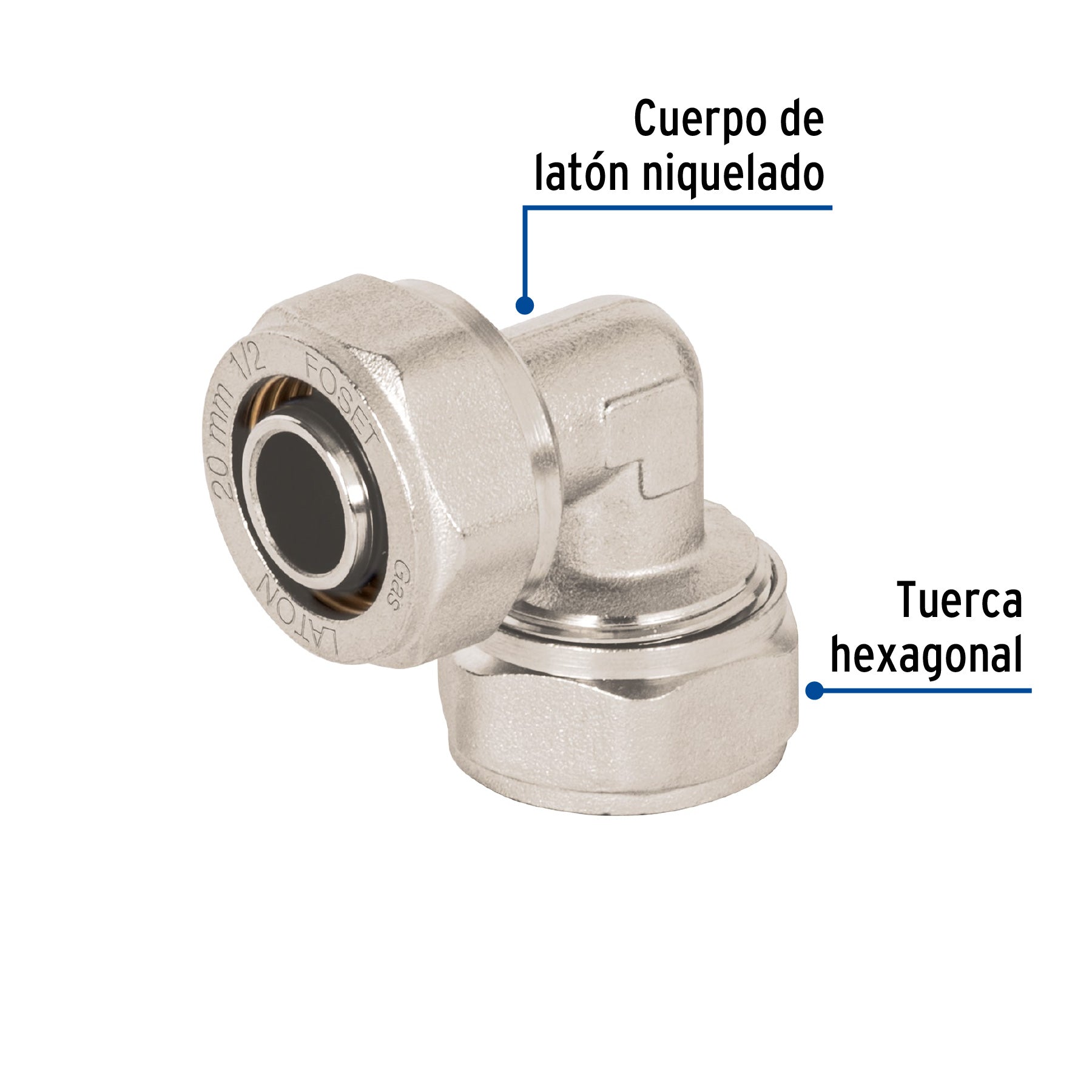 Codo 90° para PEALPE, 1/2", FOSET