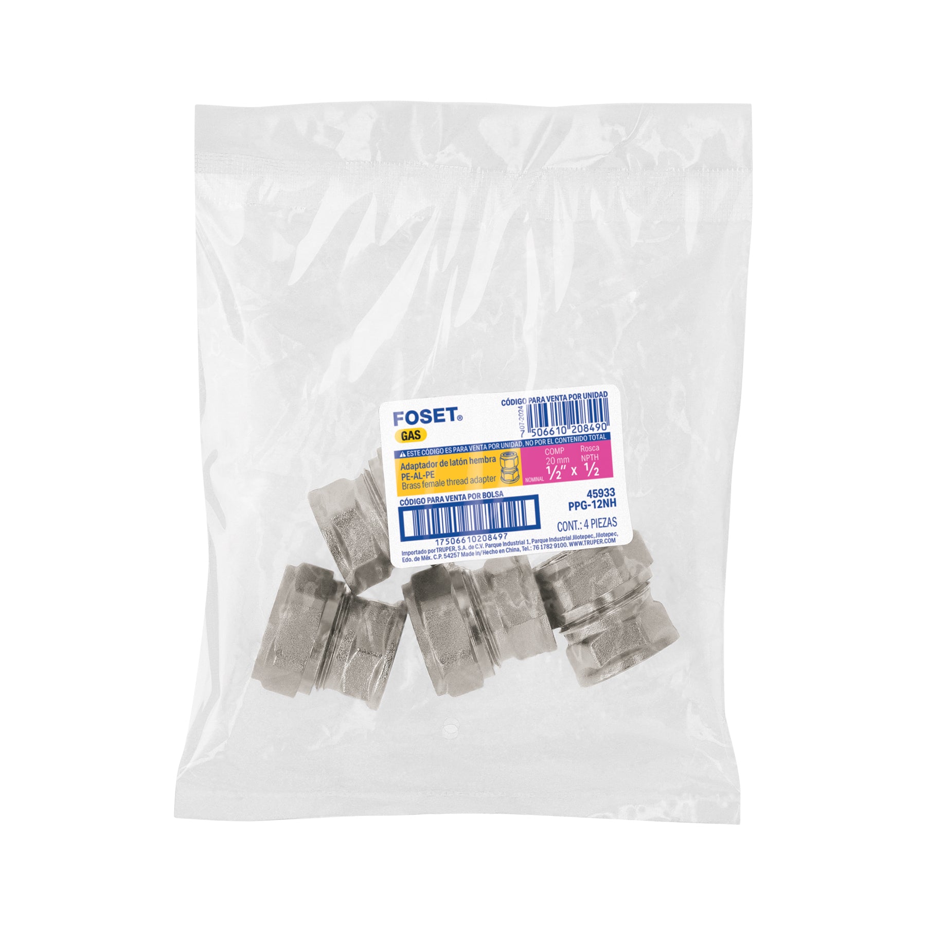 Conector para PEALPE, 1/2", con rosca hembra, FOSET