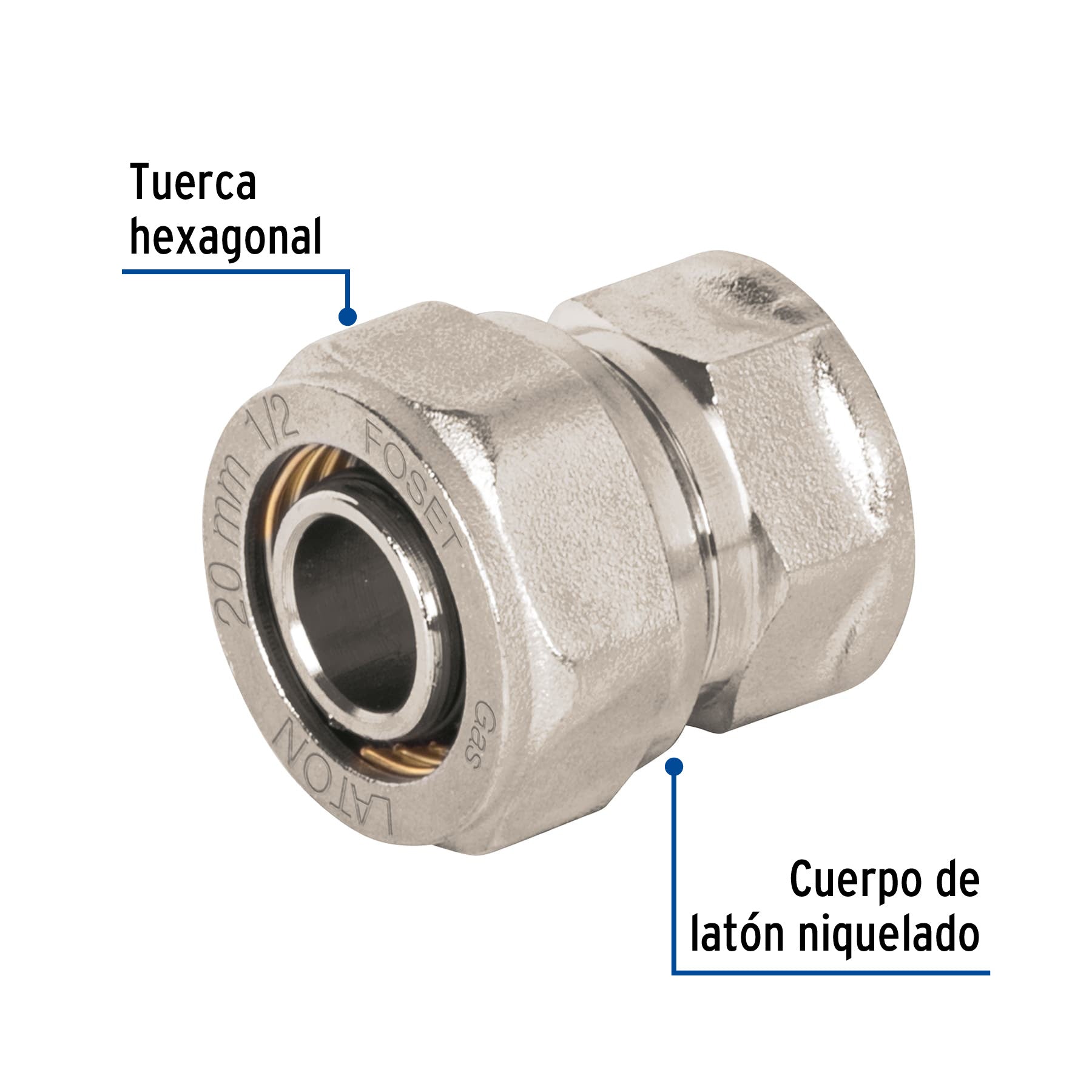 Conector para PEALPE, 1/2", con rosca hembra, FOSET