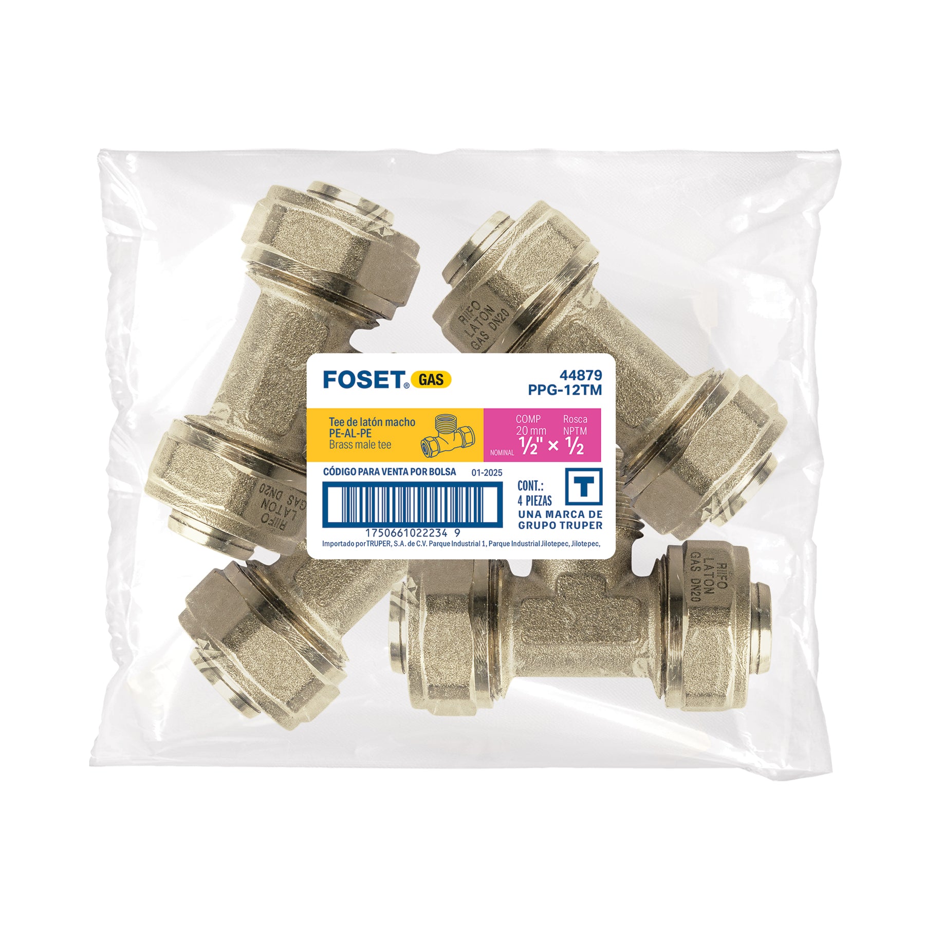 Tee macho para PEALPE, 1/2", FOSET