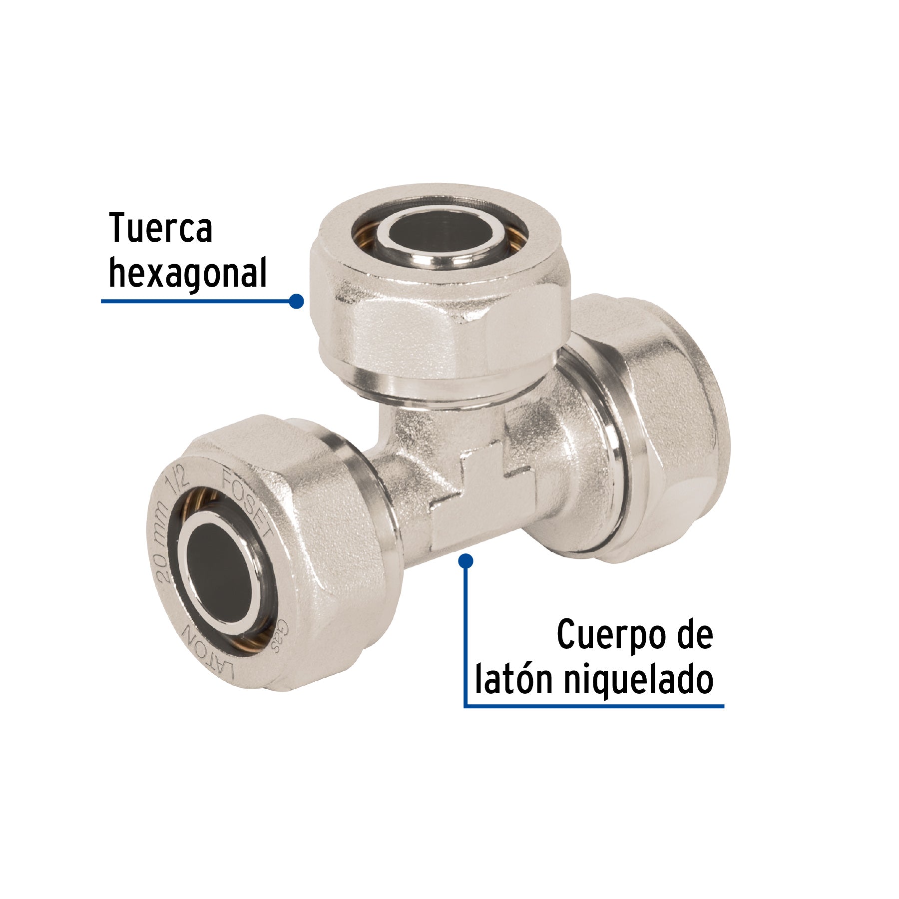 Tee para PEALPE, 1/2", FOSET