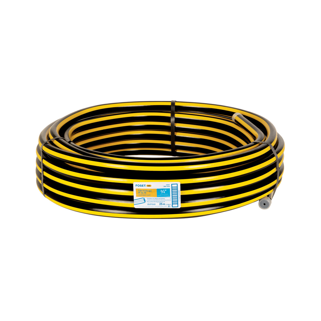 Metro de manguera para gas, 3/4" PE-AL-PE en rollo de 25m