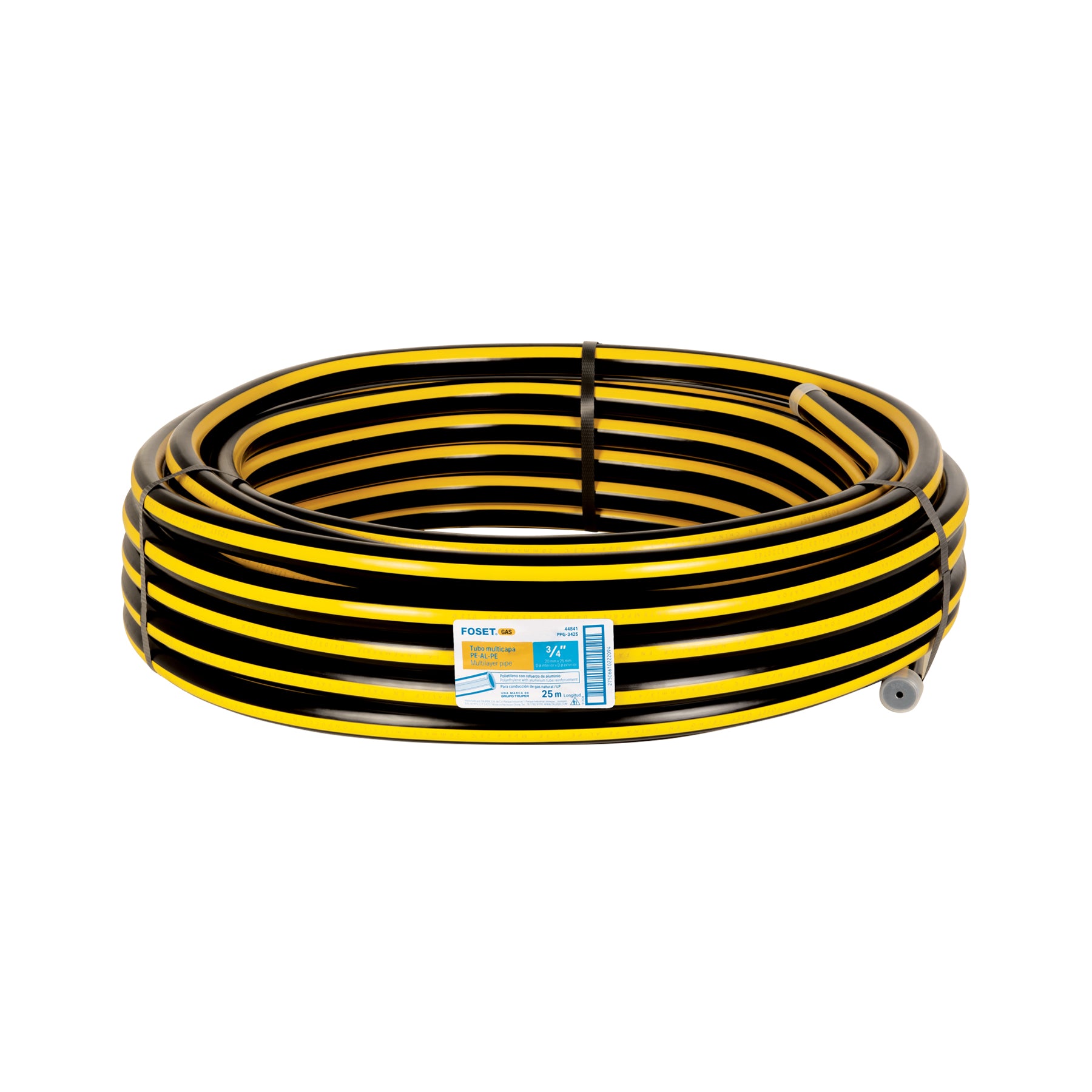 Metro de manguera para gas, 3/4" PE-AL-PE en rollo de 25m