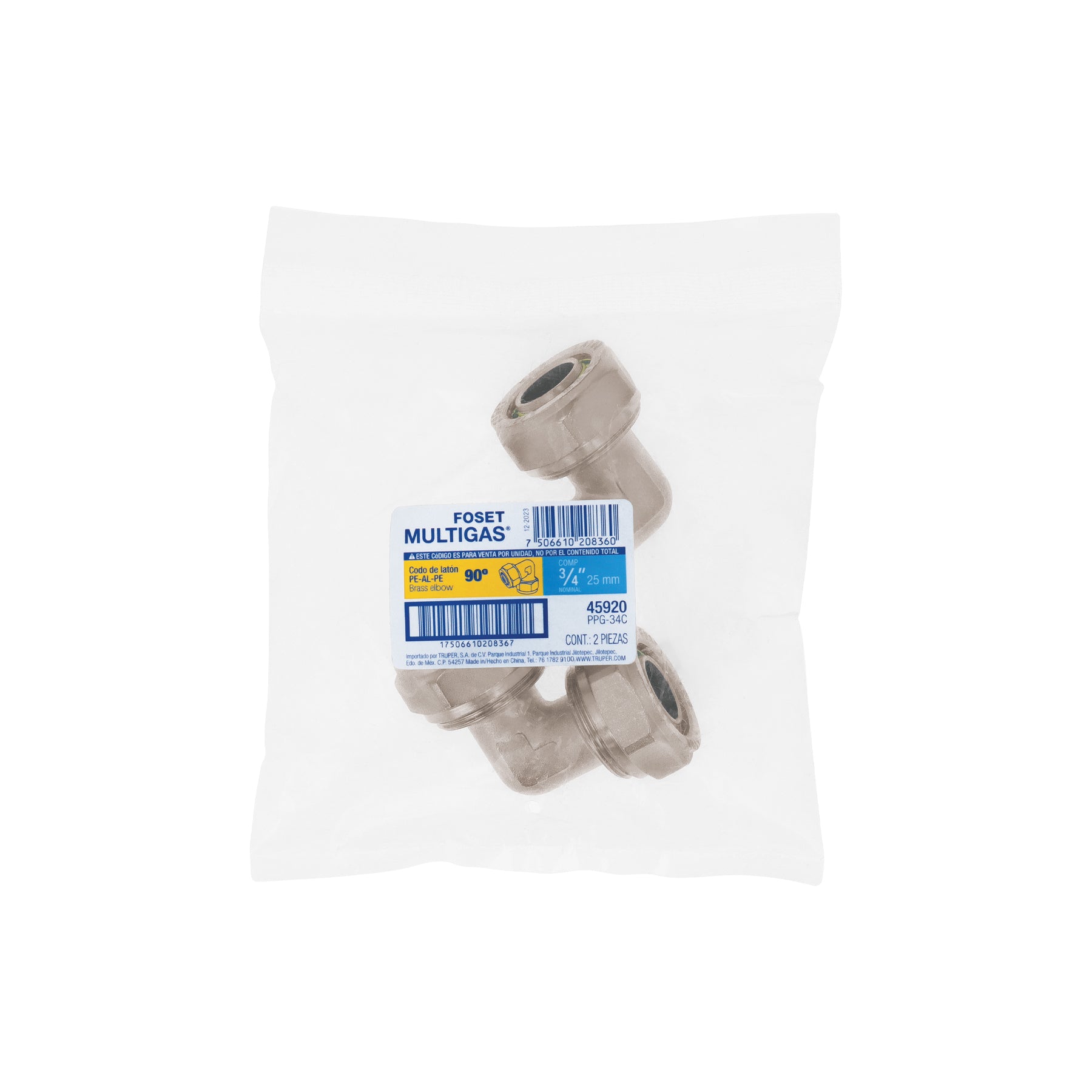 Codo 90° para PEALPE, 3/4", FOSET