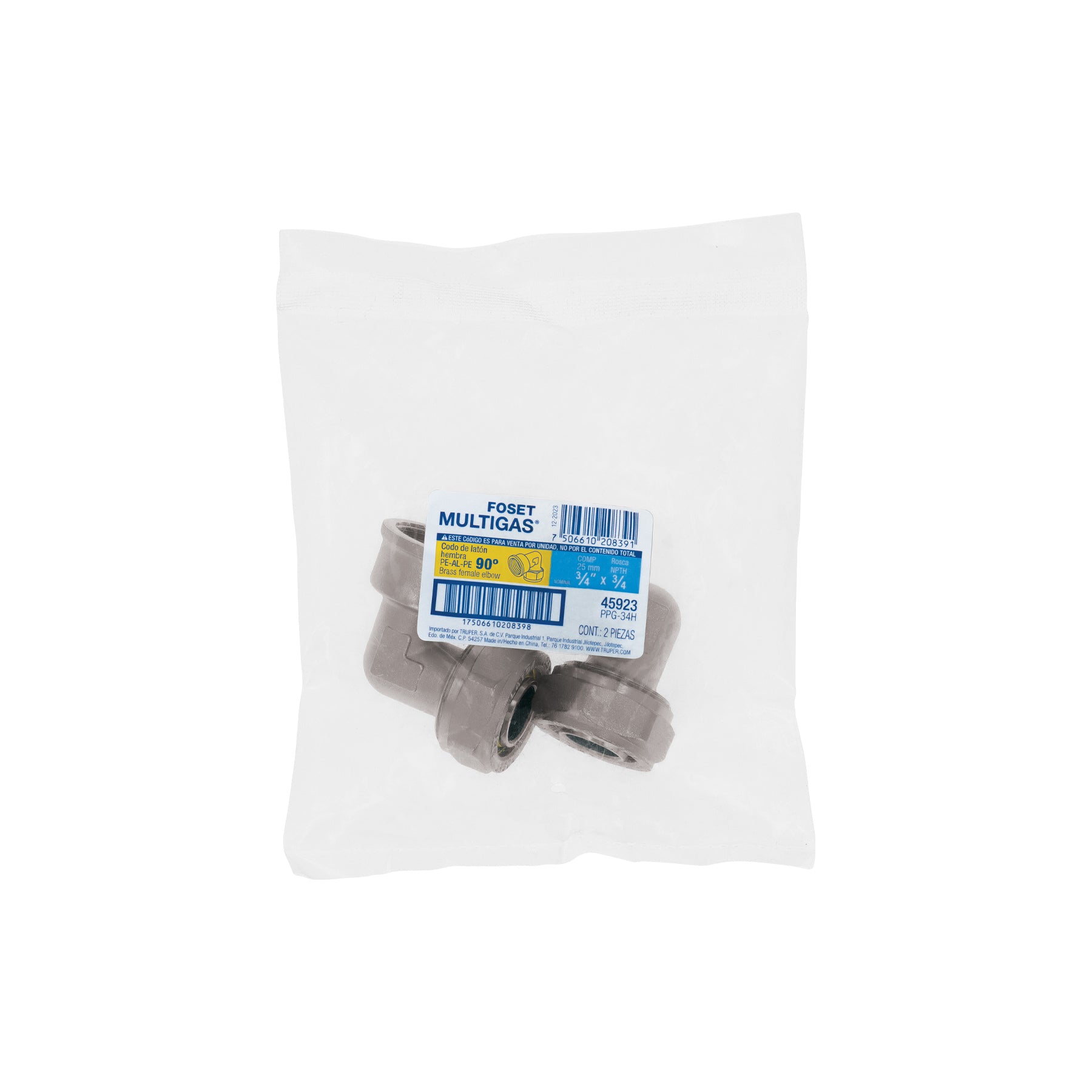 Codo 90° para PEALPE, 3/4", con rosca hembra, FOSET