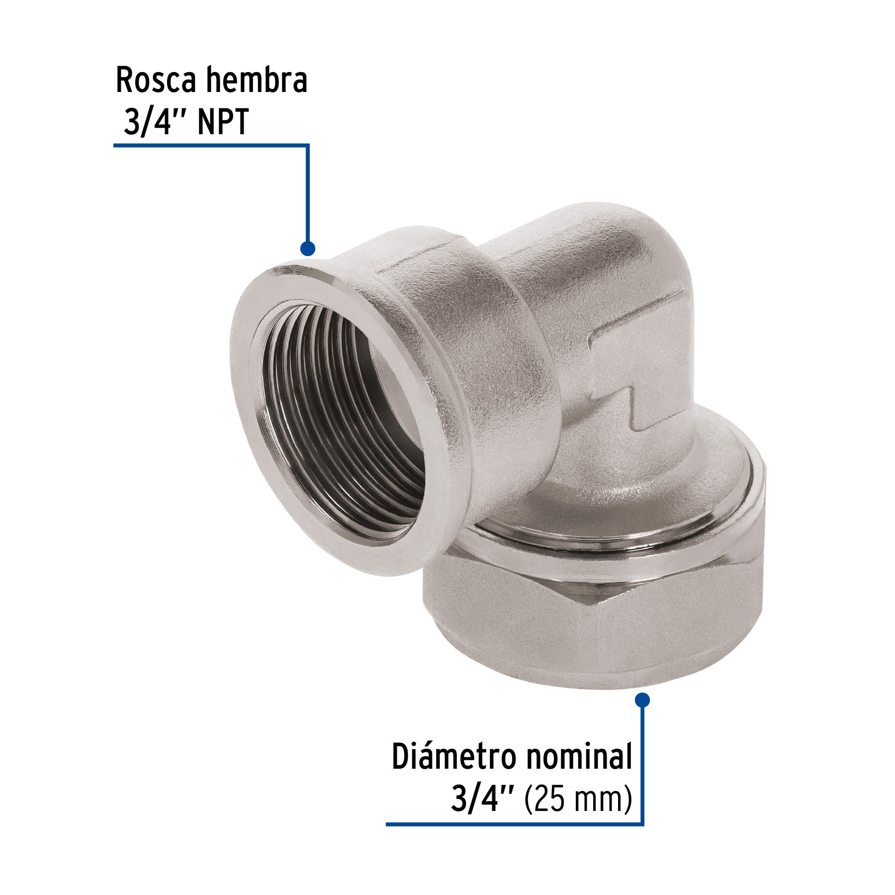 Codo 90° para PEALPE, 3/4", con rosca hembra, FOSET