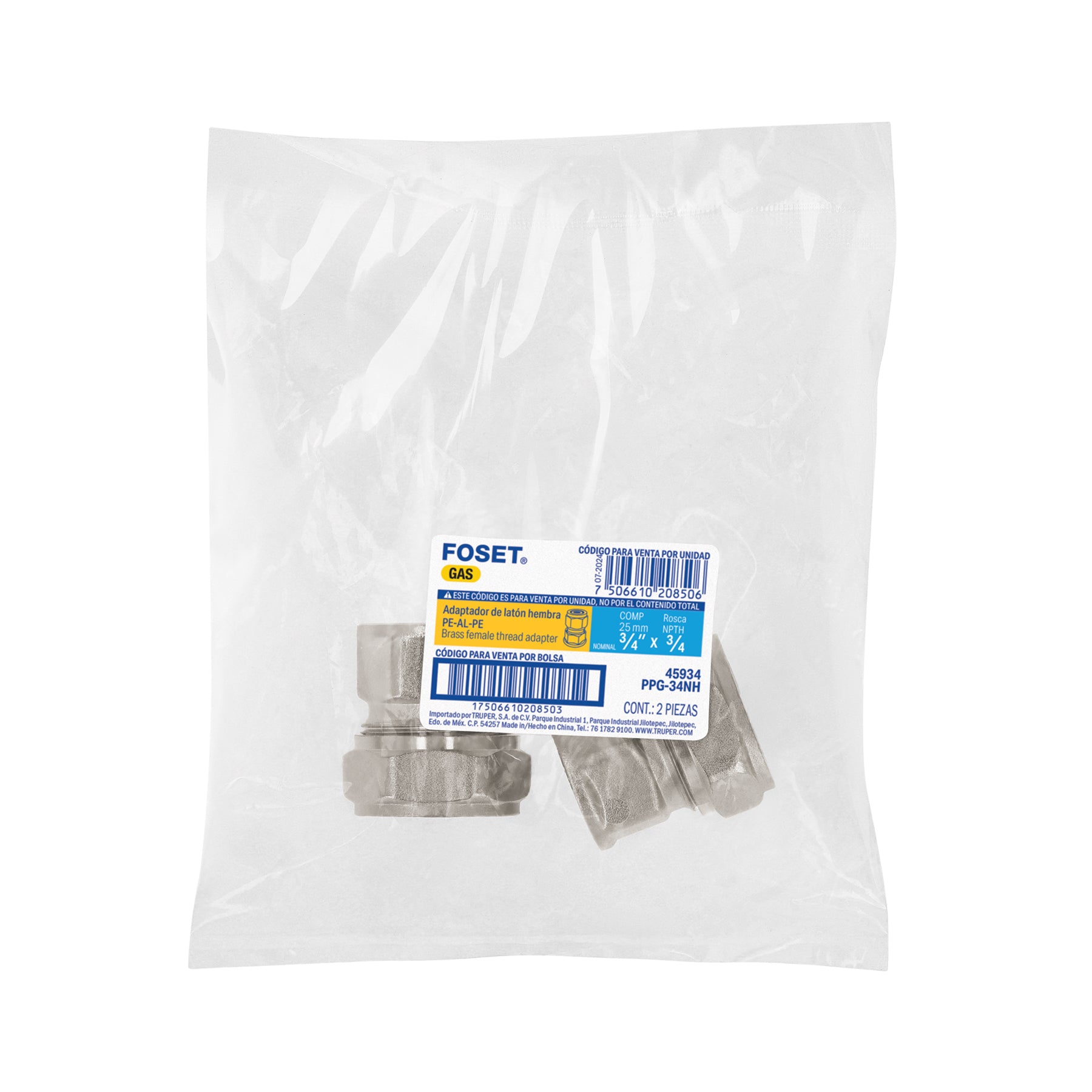 Conector para PEALPE, 3/4", con rosca hembra, FOSET