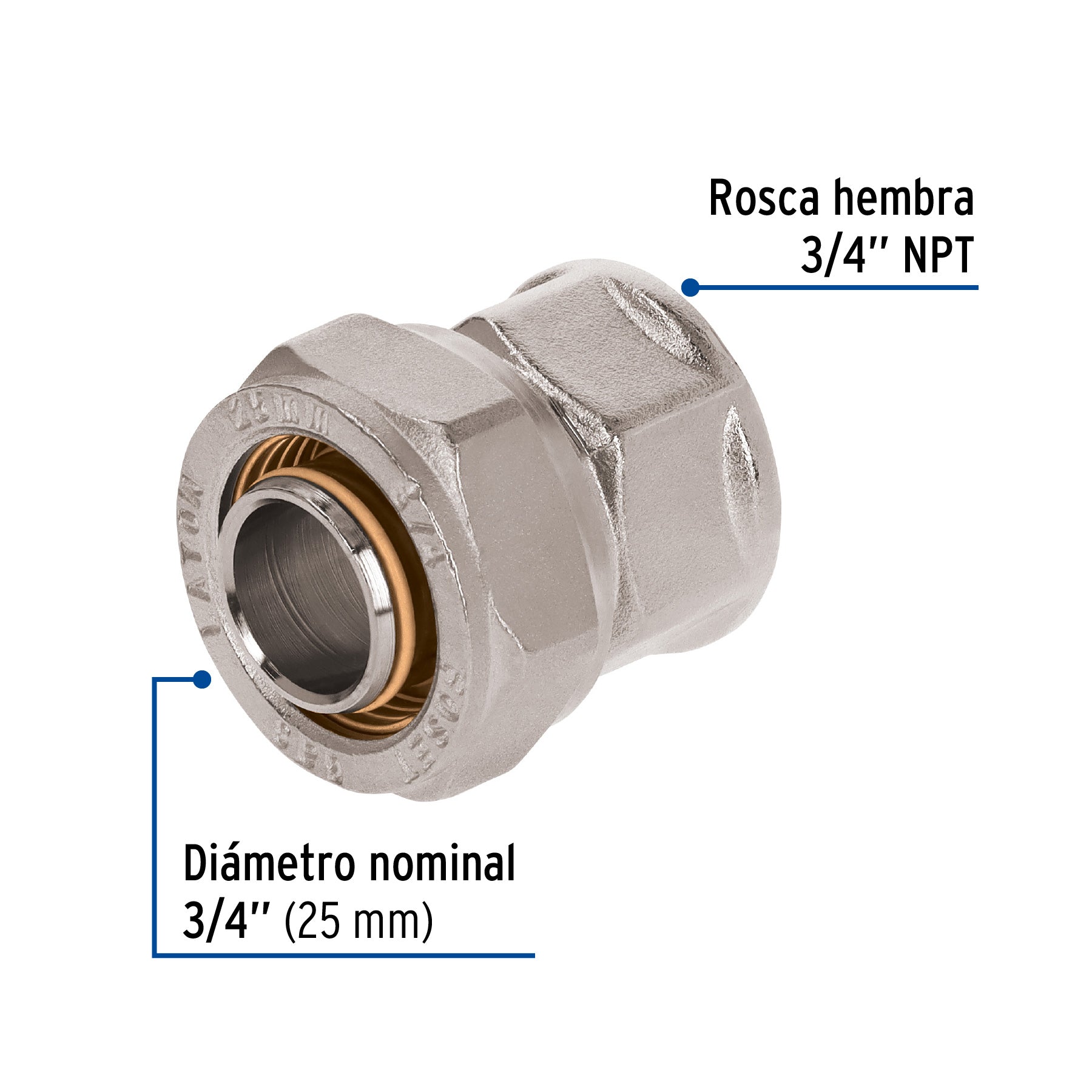 Conector para PEALPE, 3/4", con rosca hembra, FOSET