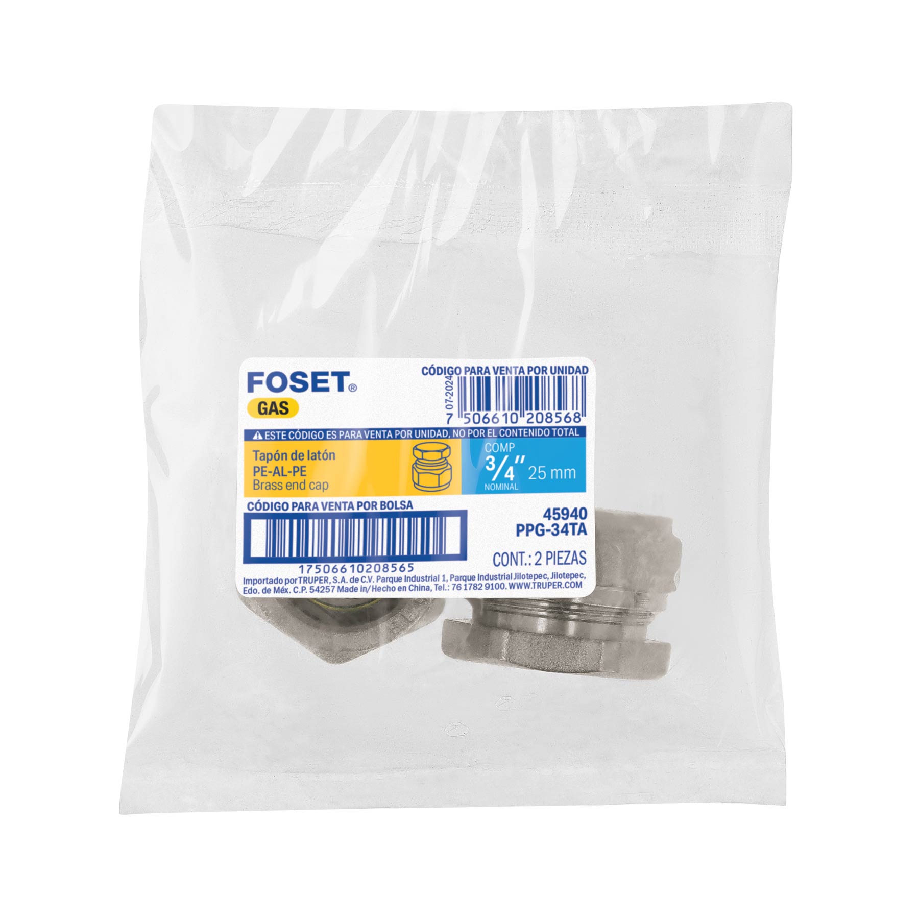 Tapón para PE-AL-PE, 3/4", FOSET