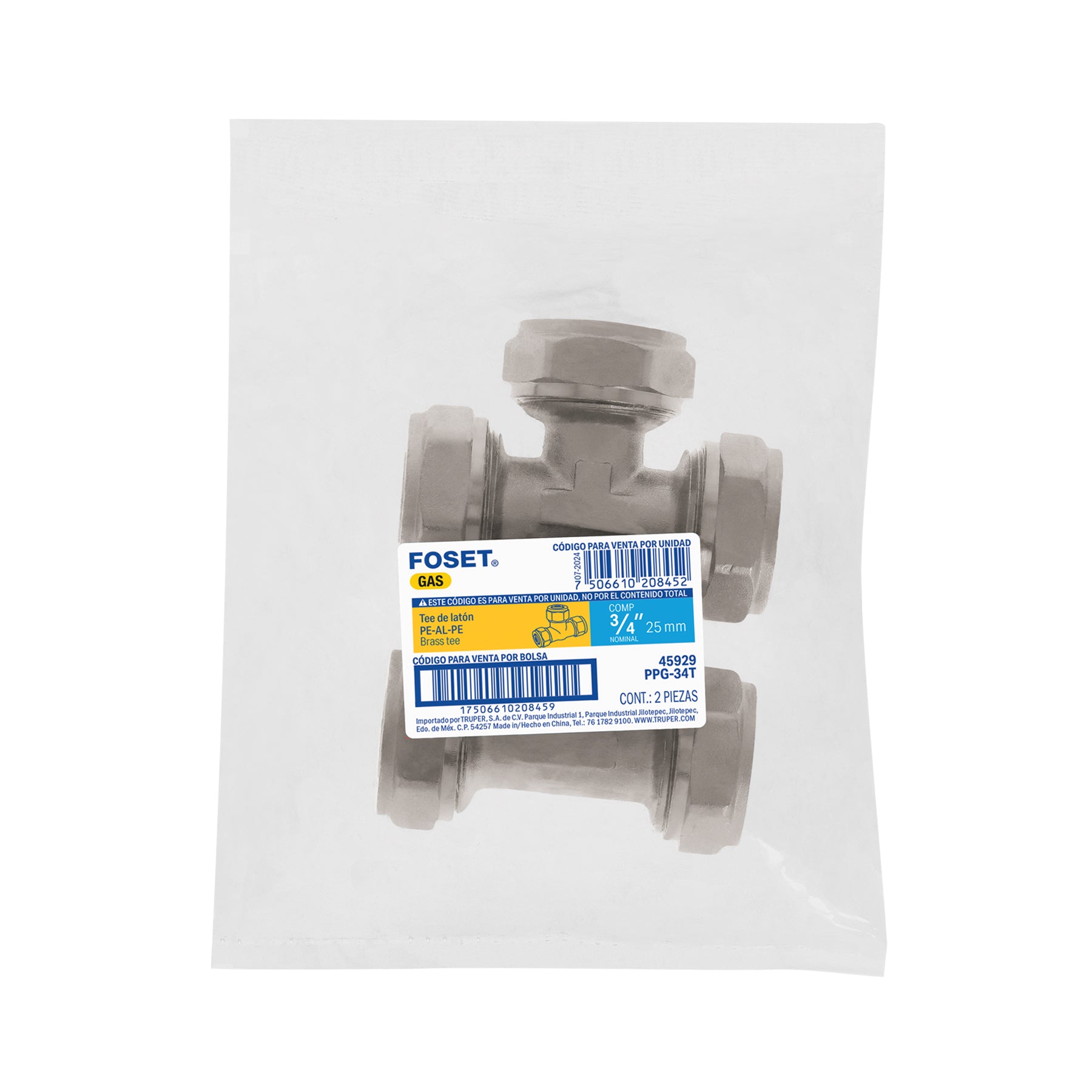 Tee para PEALPE, 3/4", FOSET