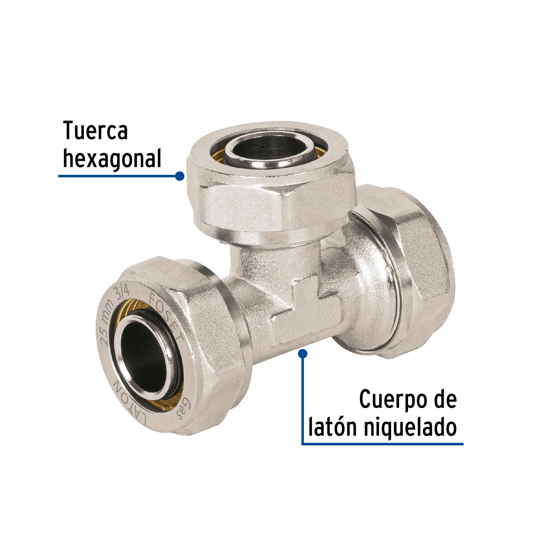 Tee para PEALPE, 3/4", FOSET