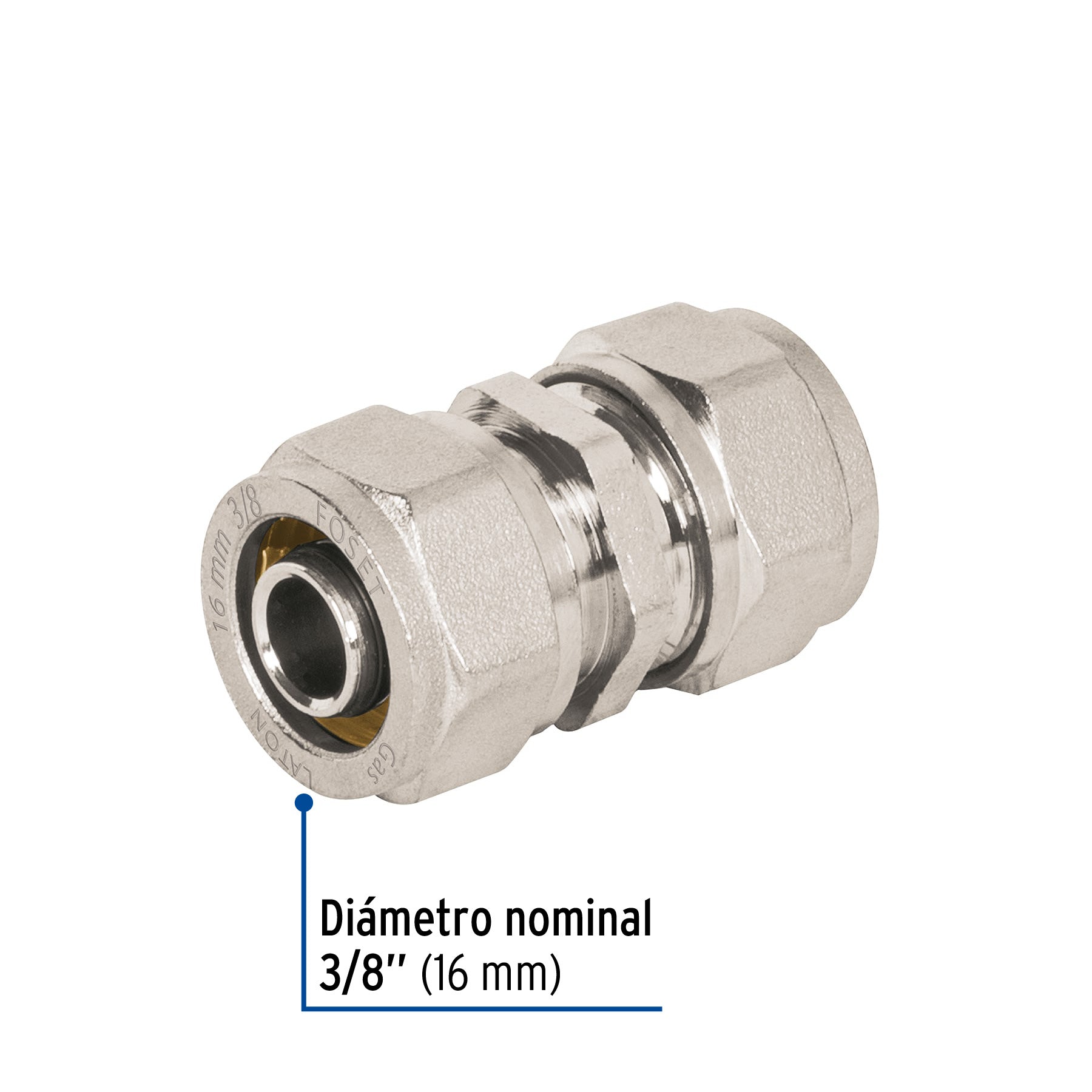 Cople de compresión para PEALPE, 3/8", FOSET