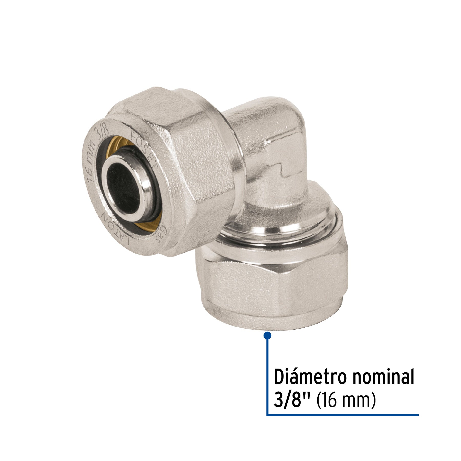 Codo 90° para PEALPE, 3/8", FOSET