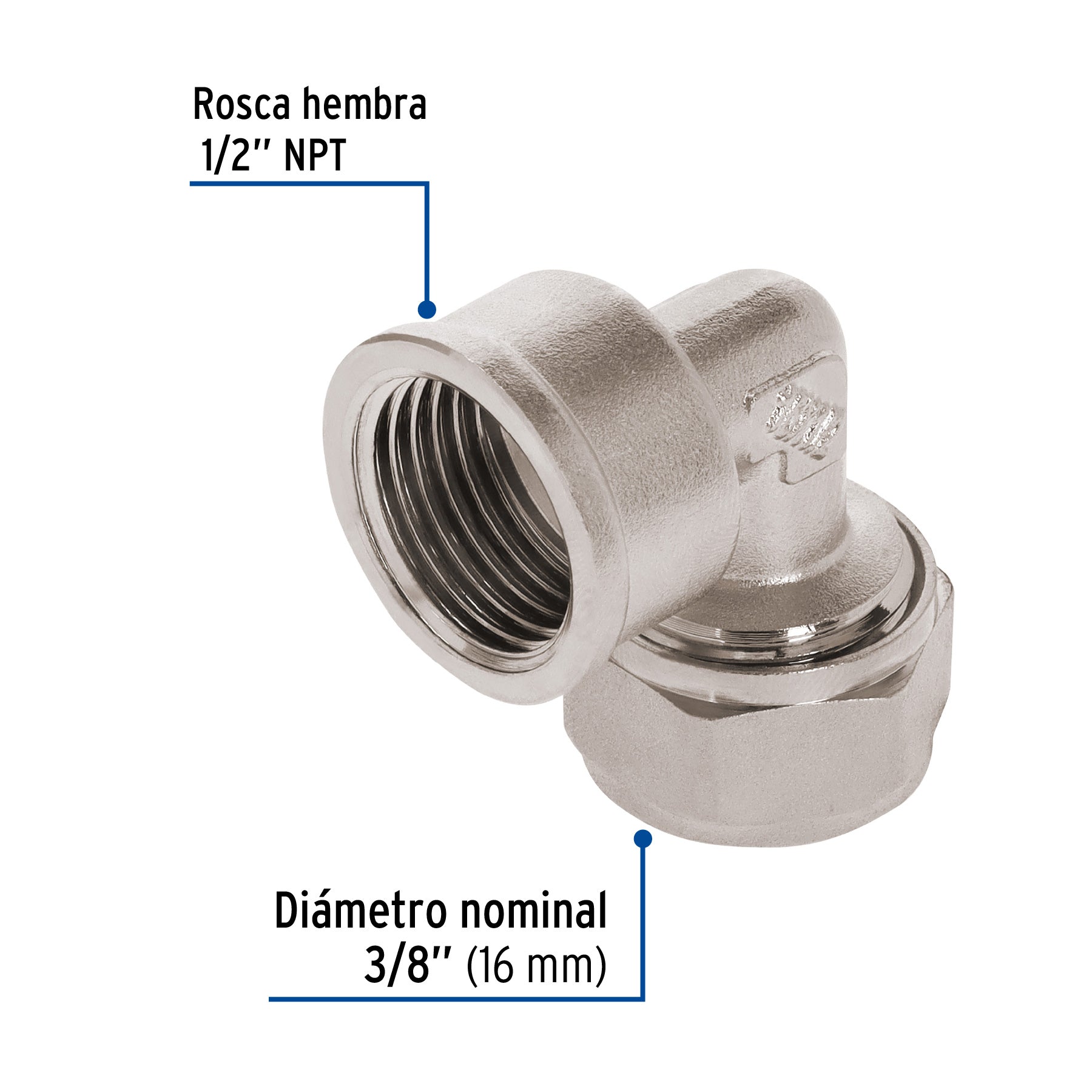 Codo 90° para PEALPE, 3/8", con rosca hembra, FOSET