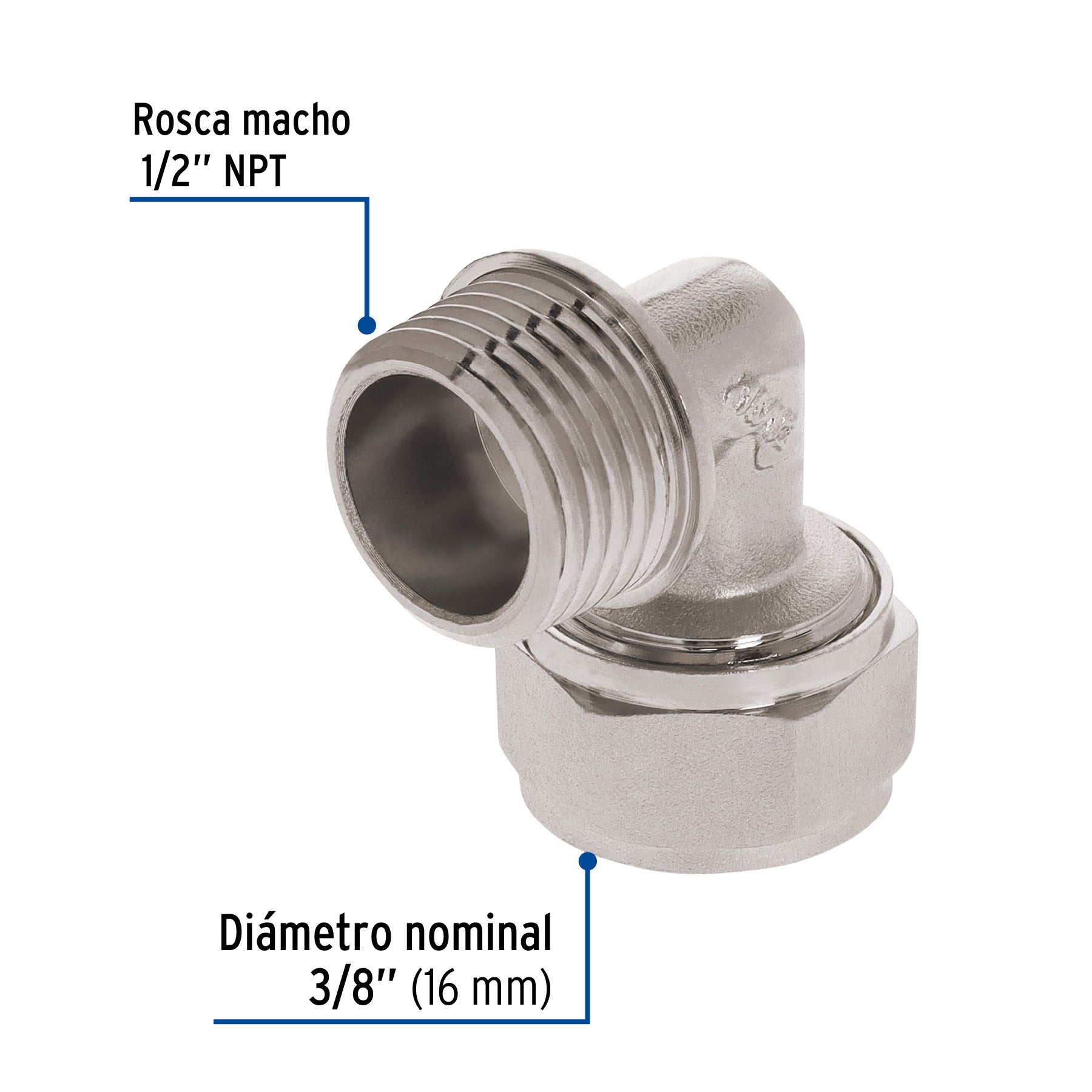 Codo 90° para PEALPE, 3/8", con rosca macho, FOSET