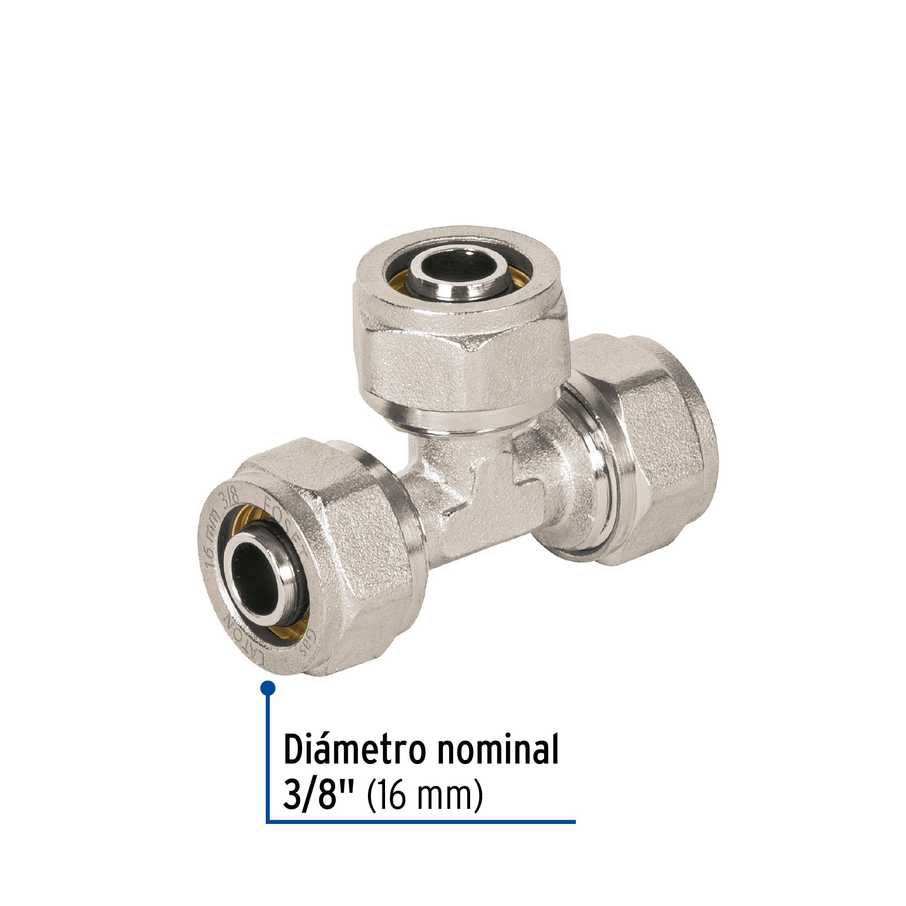 Tee para PEALPE, 3/8", FOSET
