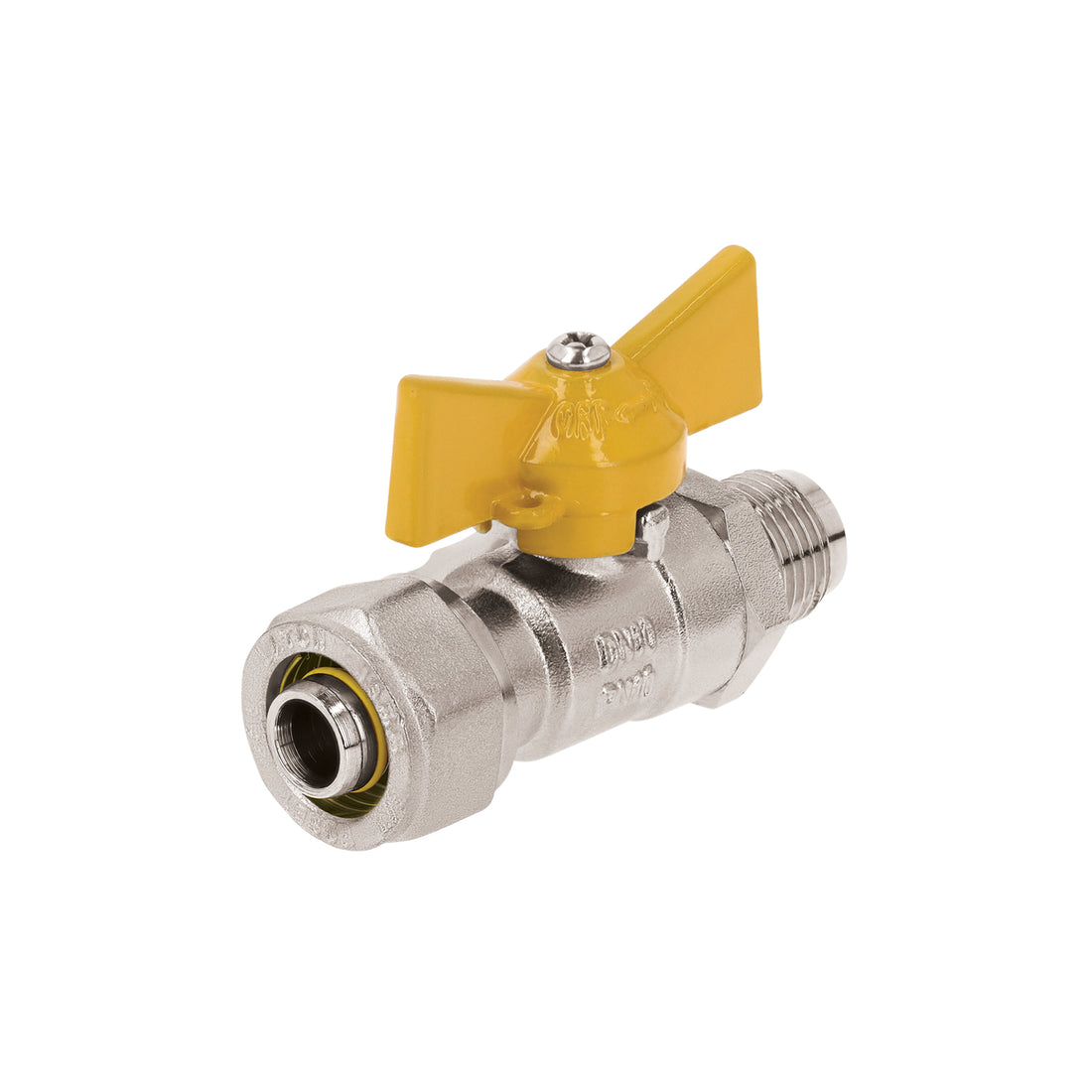 Válvula esfera para PE-AL-PE, 3/8"a flare 3/8", FOSET