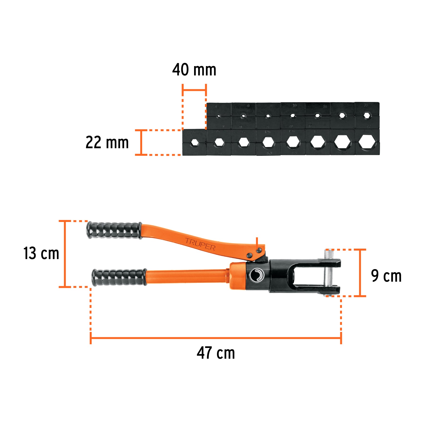 Pinza ponchadora hidráulica 16 toneladas, TRUPER