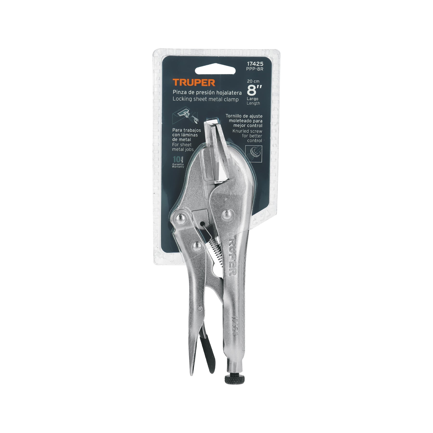 Pinza de presión 8" hojalatera, TRUPER
