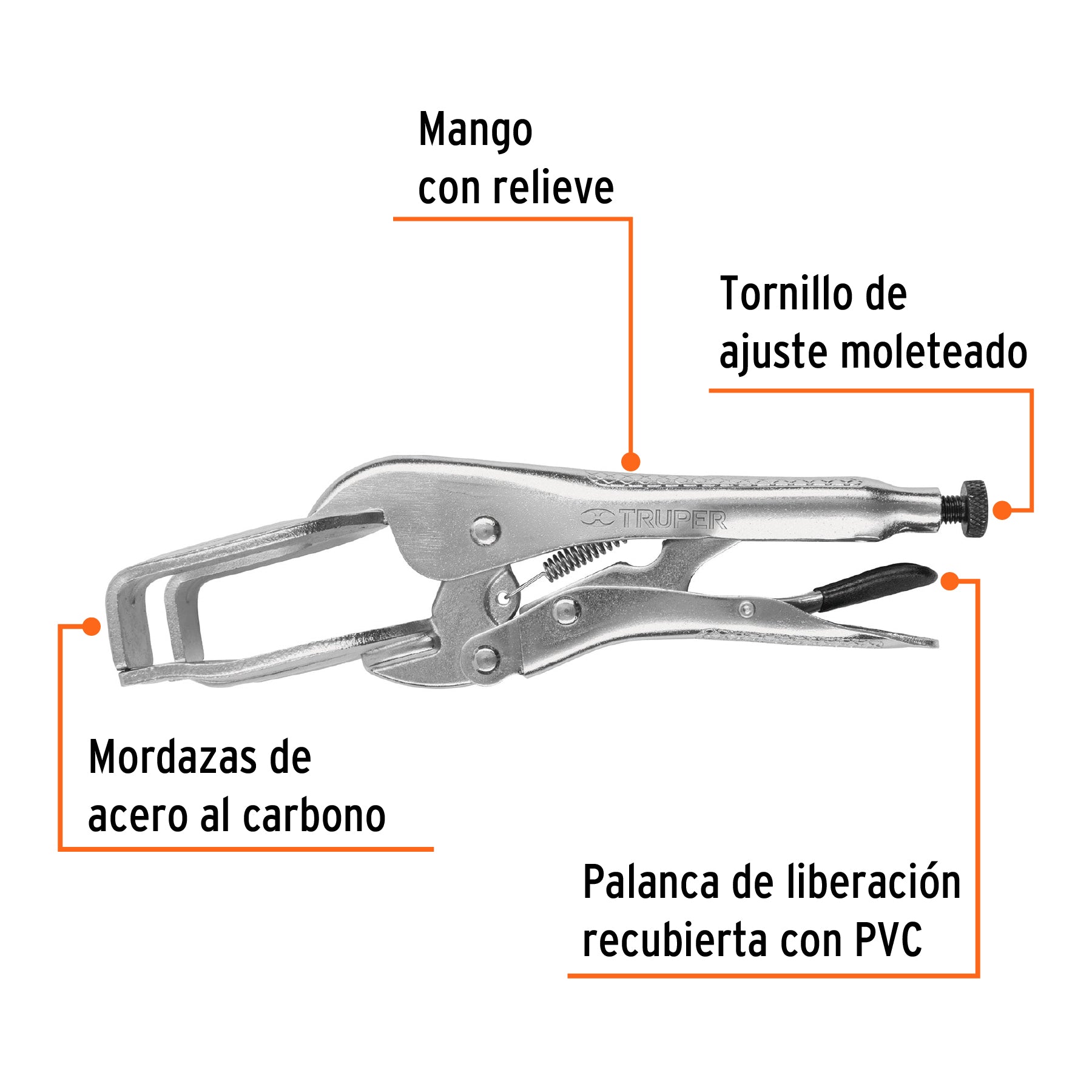 Pinza de presión 9" soldadora, TRUPER