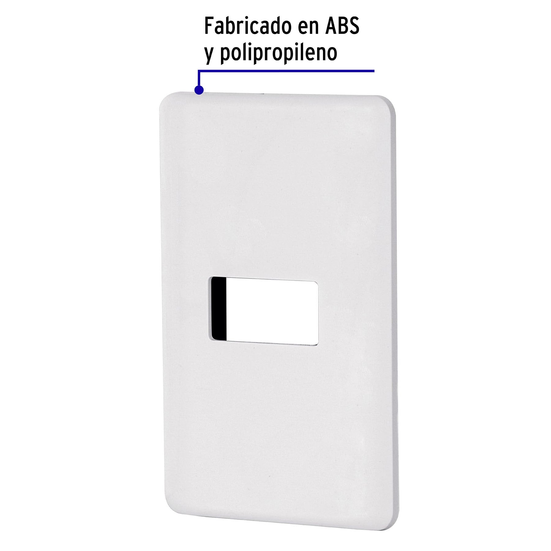 Placa 1 módulo de ABS, blanca, VOLTECK BASIC