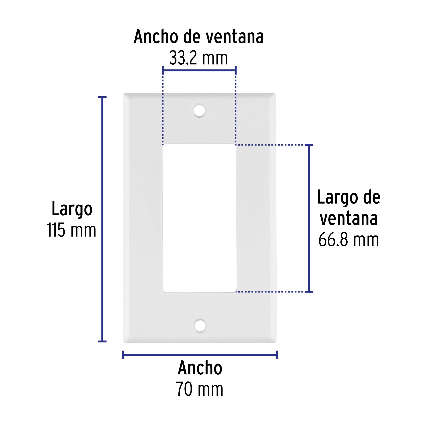 Placa 1 ventana, de policarbonato, línea Classic, VOLTECK