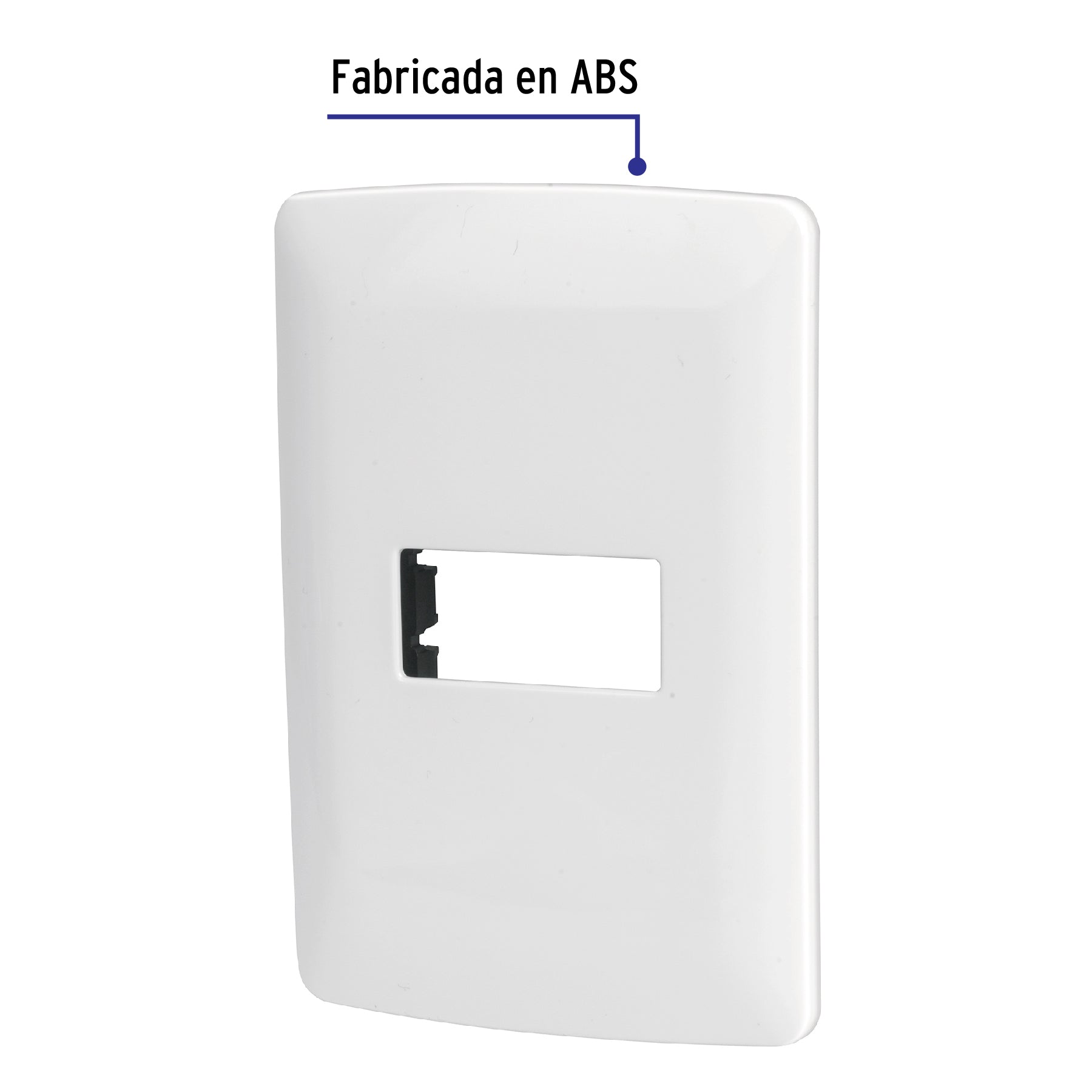 Placa 1 módulo de ABS, línea Italiana, color blanco, VOLTECK