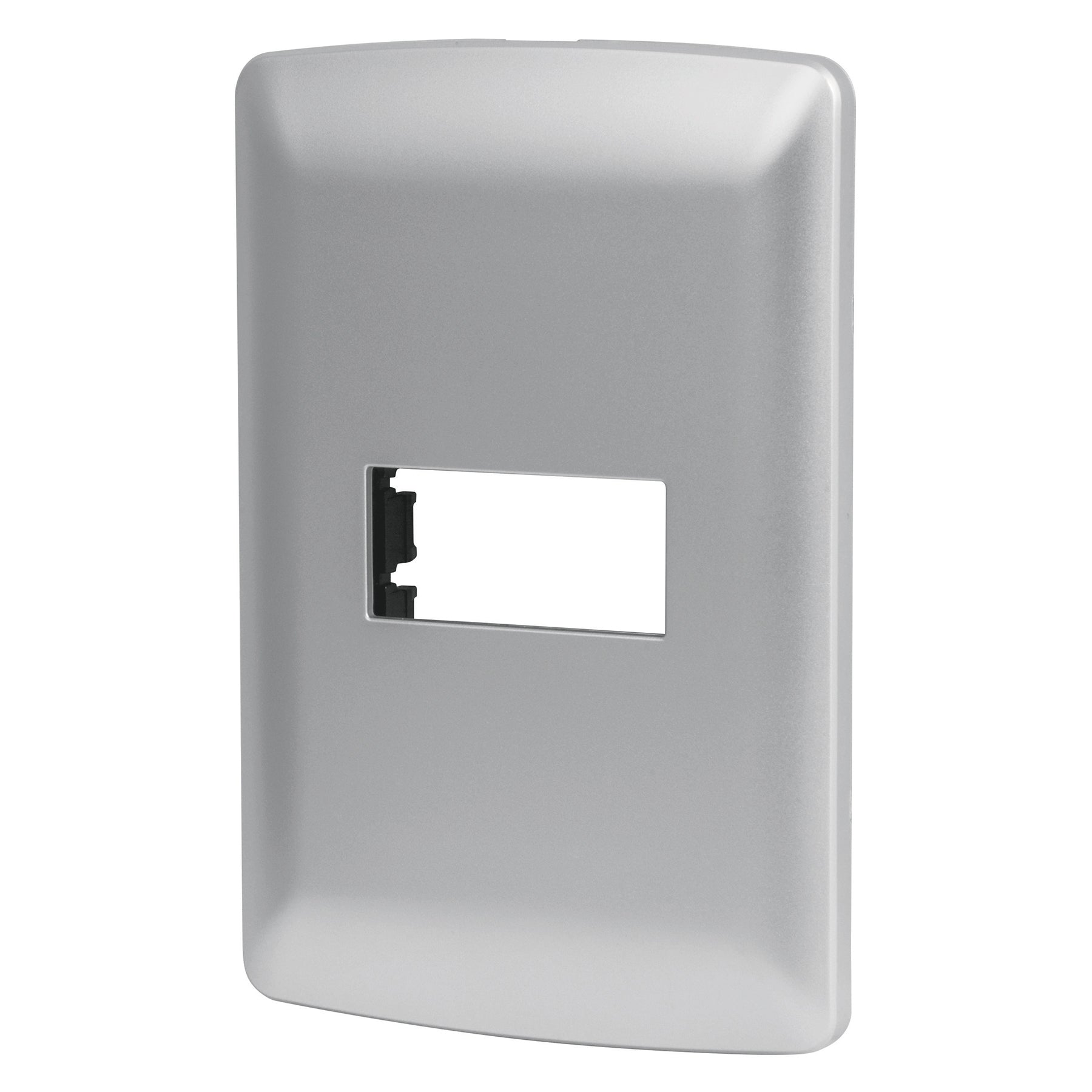 Placa 1 módulo de ABS, línea italiana, color plata, VOLTECK