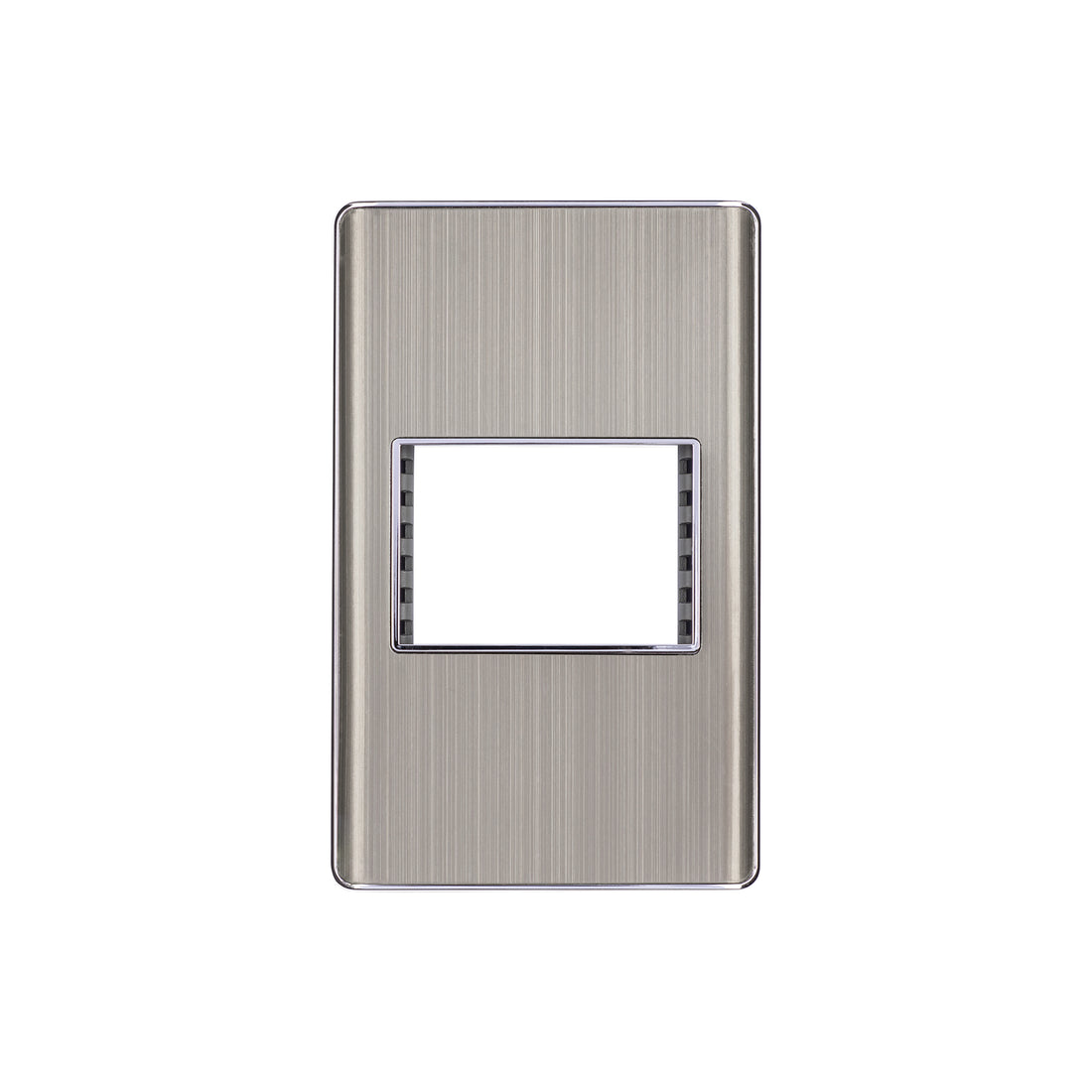 Placa de acero inox con 1 ventana 1.5 módulos, línea Lisboa