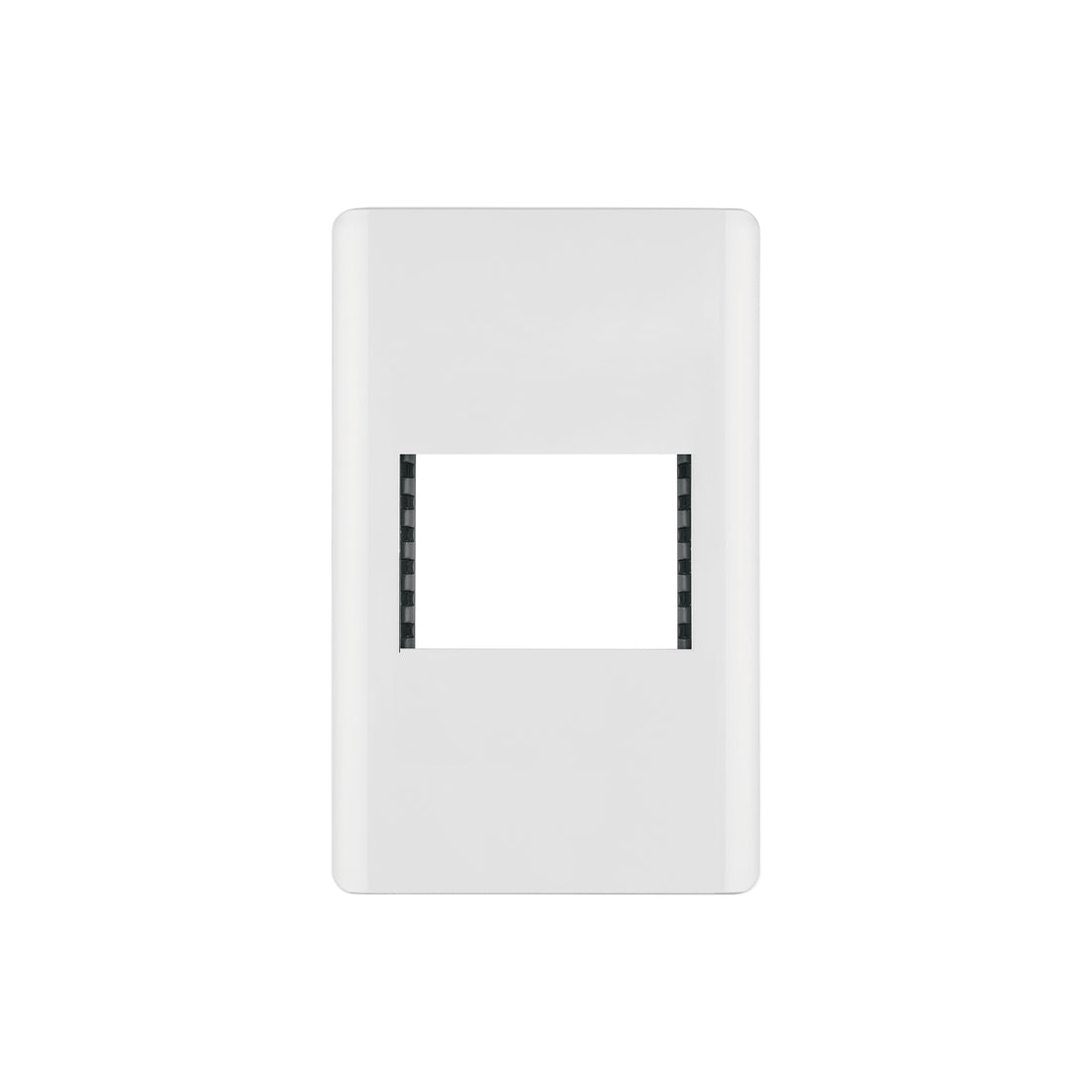 Placa blanca de 1 ventana 1.5 módulos, línea Lisboa, VOLTECK