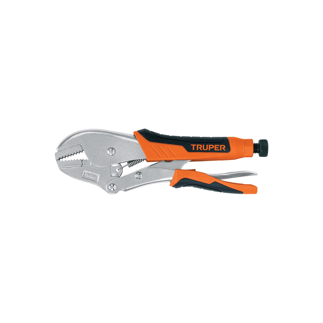 Pinza de presión 10" mordaza recta mango de vinil, TRUPER