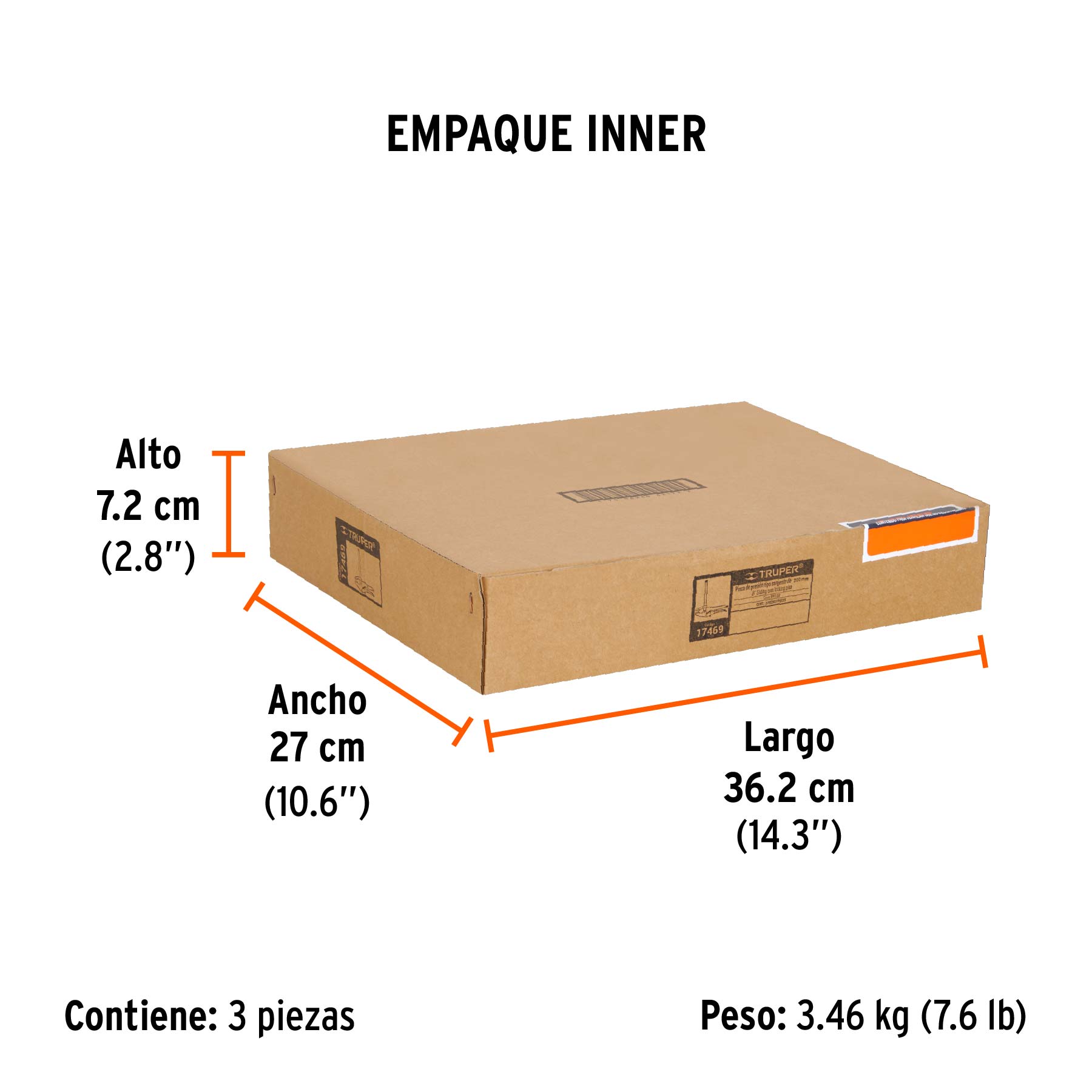Pinzas de presión 8" tipo sargento, TRUPER - Empaque