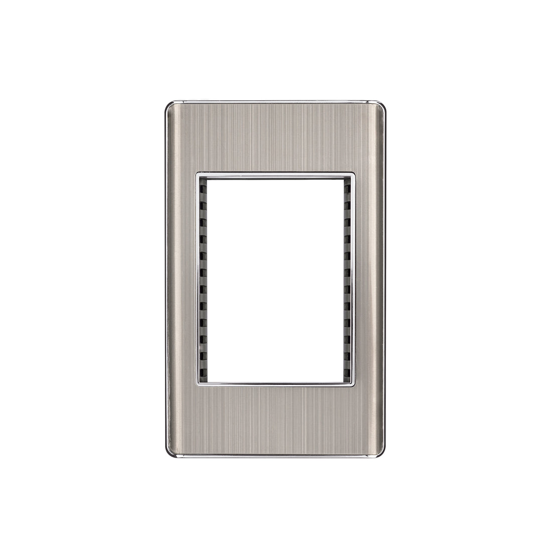 Placa de acero inox con 1 ventana 3 módulos, línea Lisboa