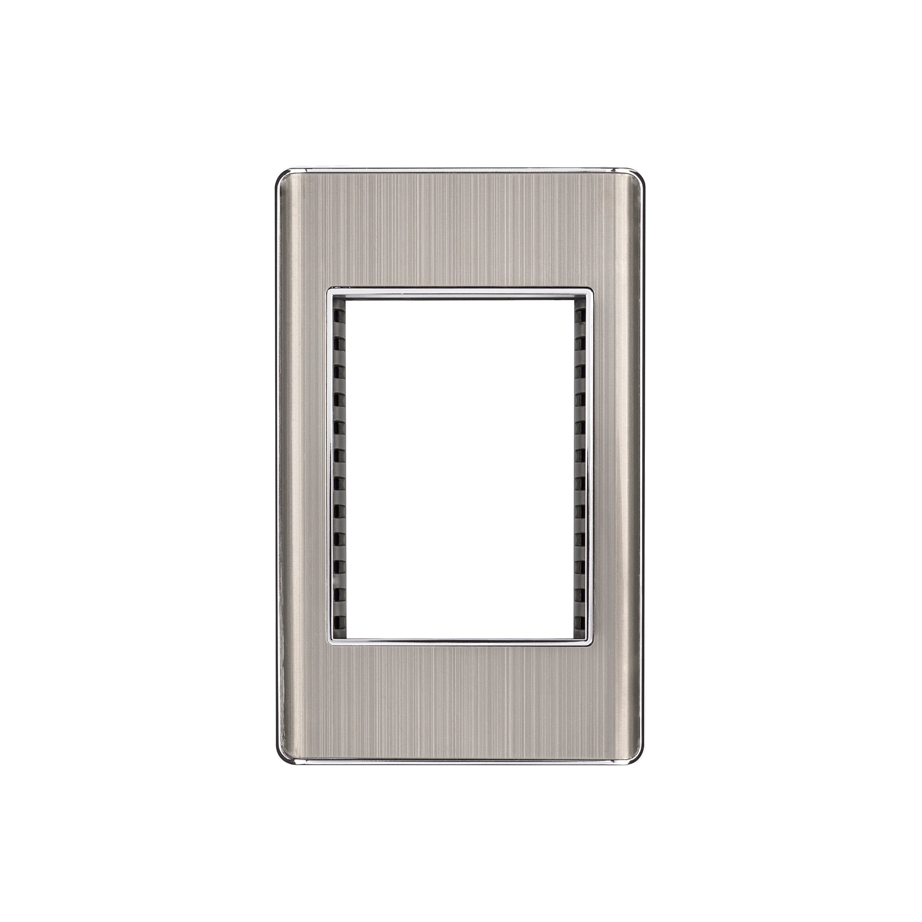 Placa de acero inox con 1 ventana 3 módulos, línea Lisboa