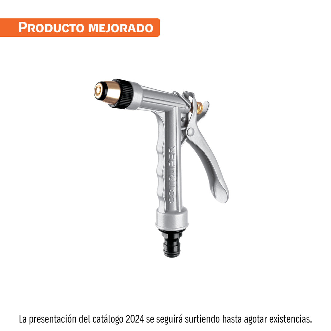Pistola metálica para riego, 2 funciones, boquilla regulable