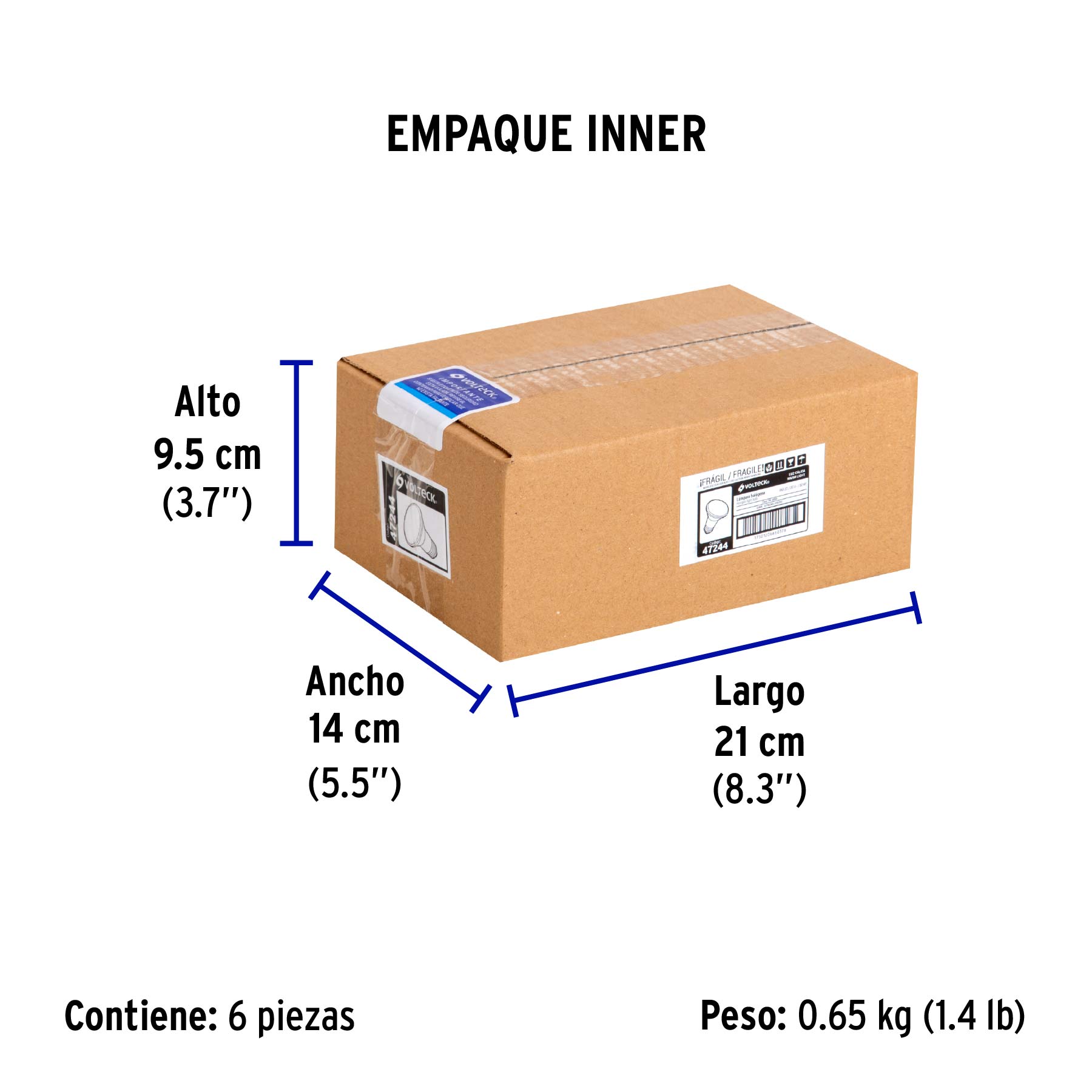 Lámpara de halógeno 50 W tipo PAR 20, en caja, VOLTECK - Empaque
