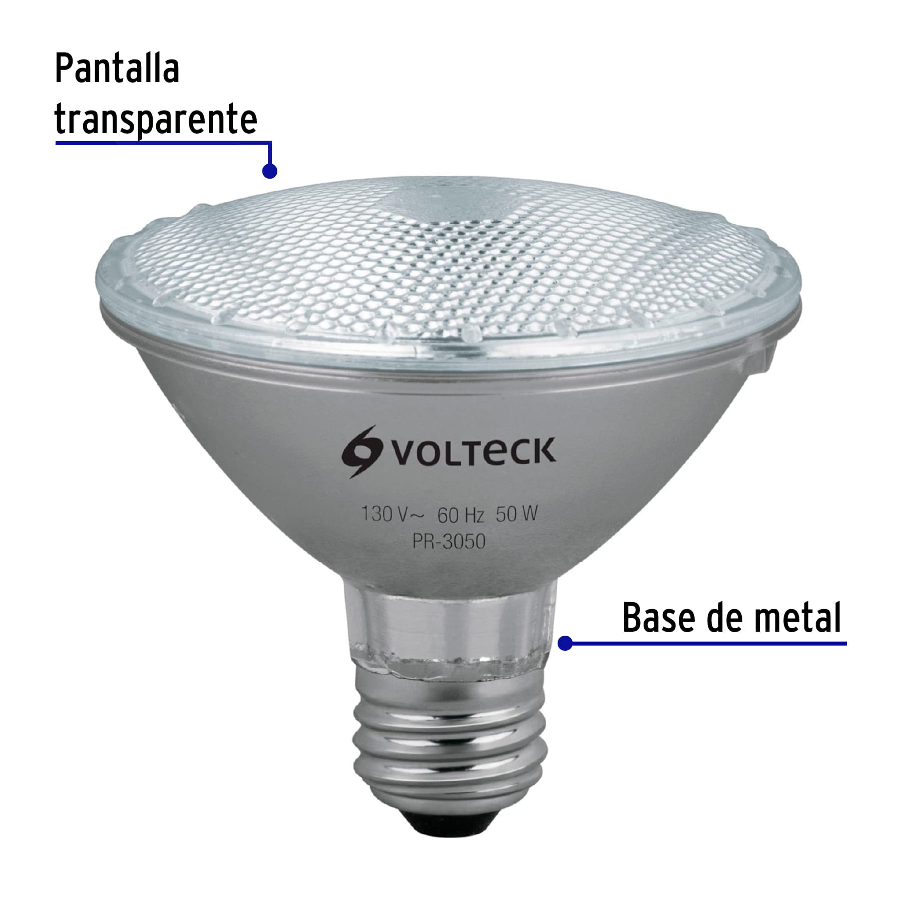 Lámpara de halógeno 50 W tipo PAR 30, en caja, VOLTECK