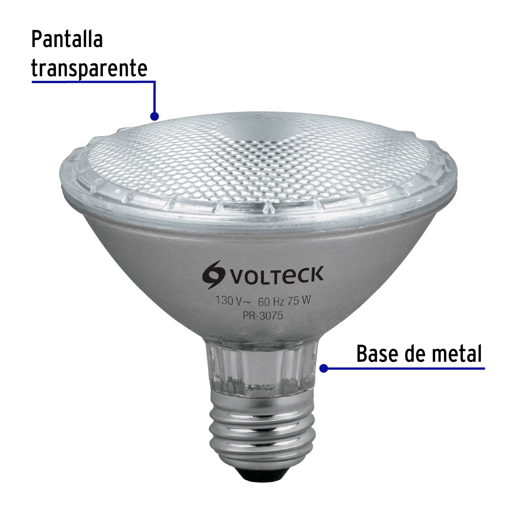 Lámpara de halógeno 75 W tipo PAR 30, en caja, VOLTECK
