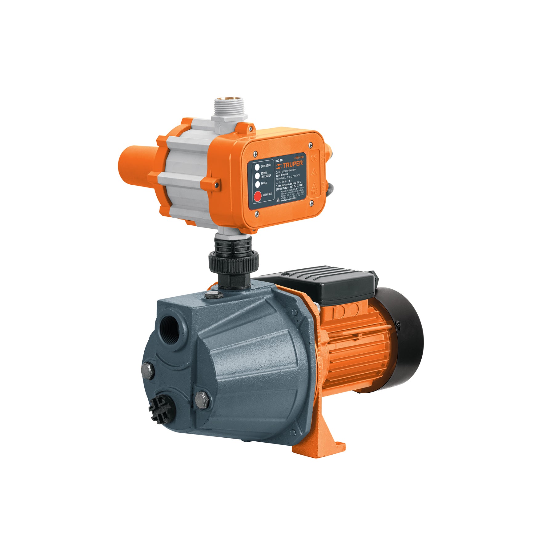 Bomba presurizadora jet hierro 1/2 HP con control, TRUPER