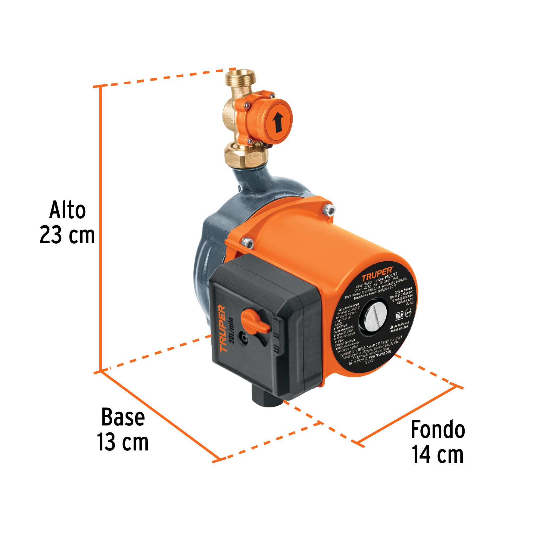 Bomba presurizadora 1/6 HP, con presión ajustable, TRUPER