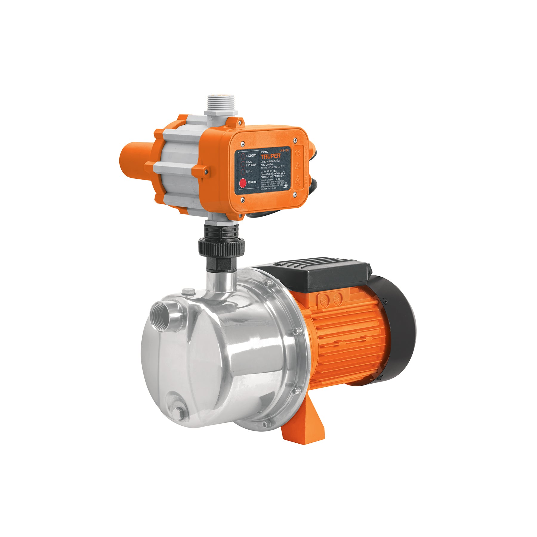 Bomba presurizadora jet acero 1 HP con control, TRUPER