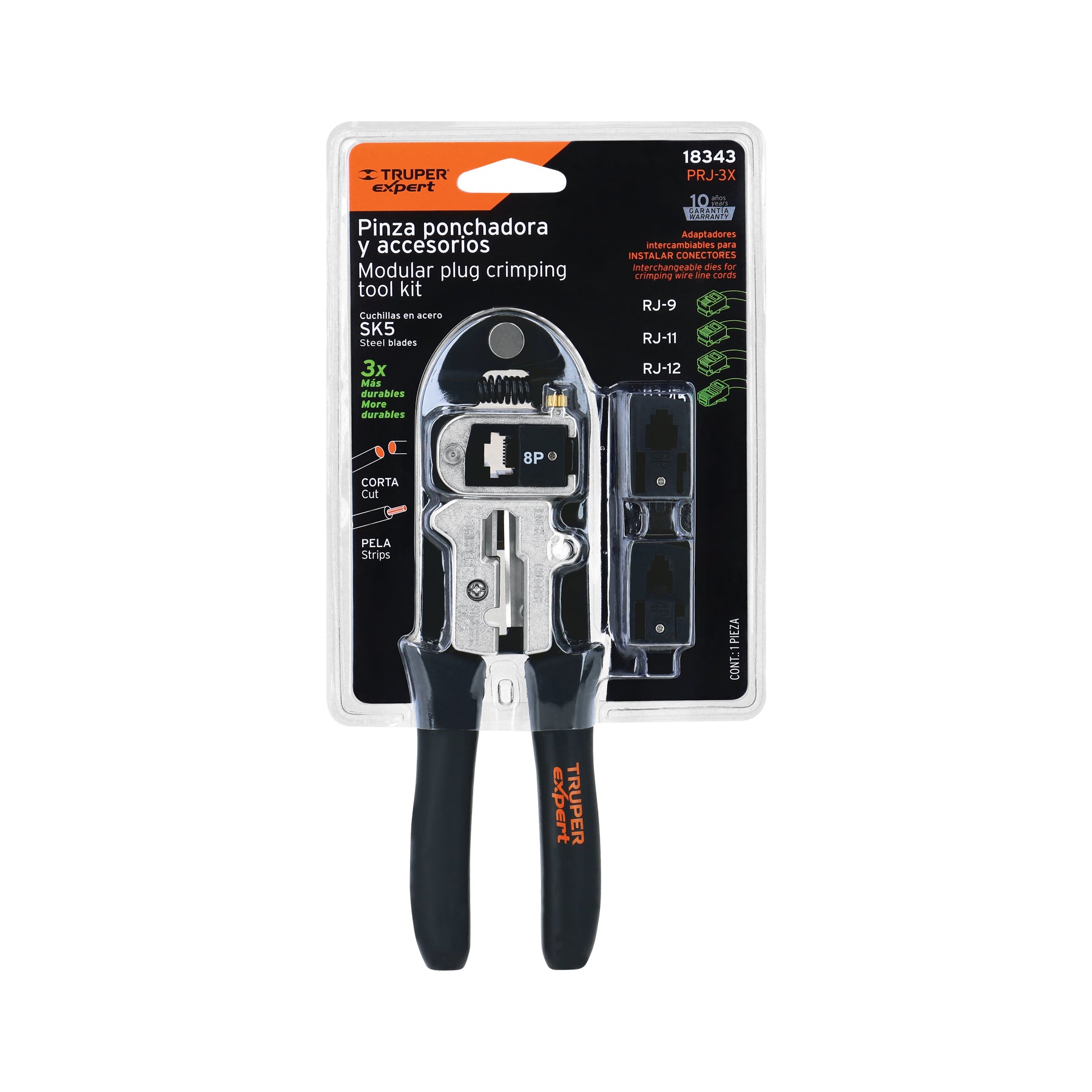 Pinza 8" ponchadora, módulos intercambiables, TRUPER